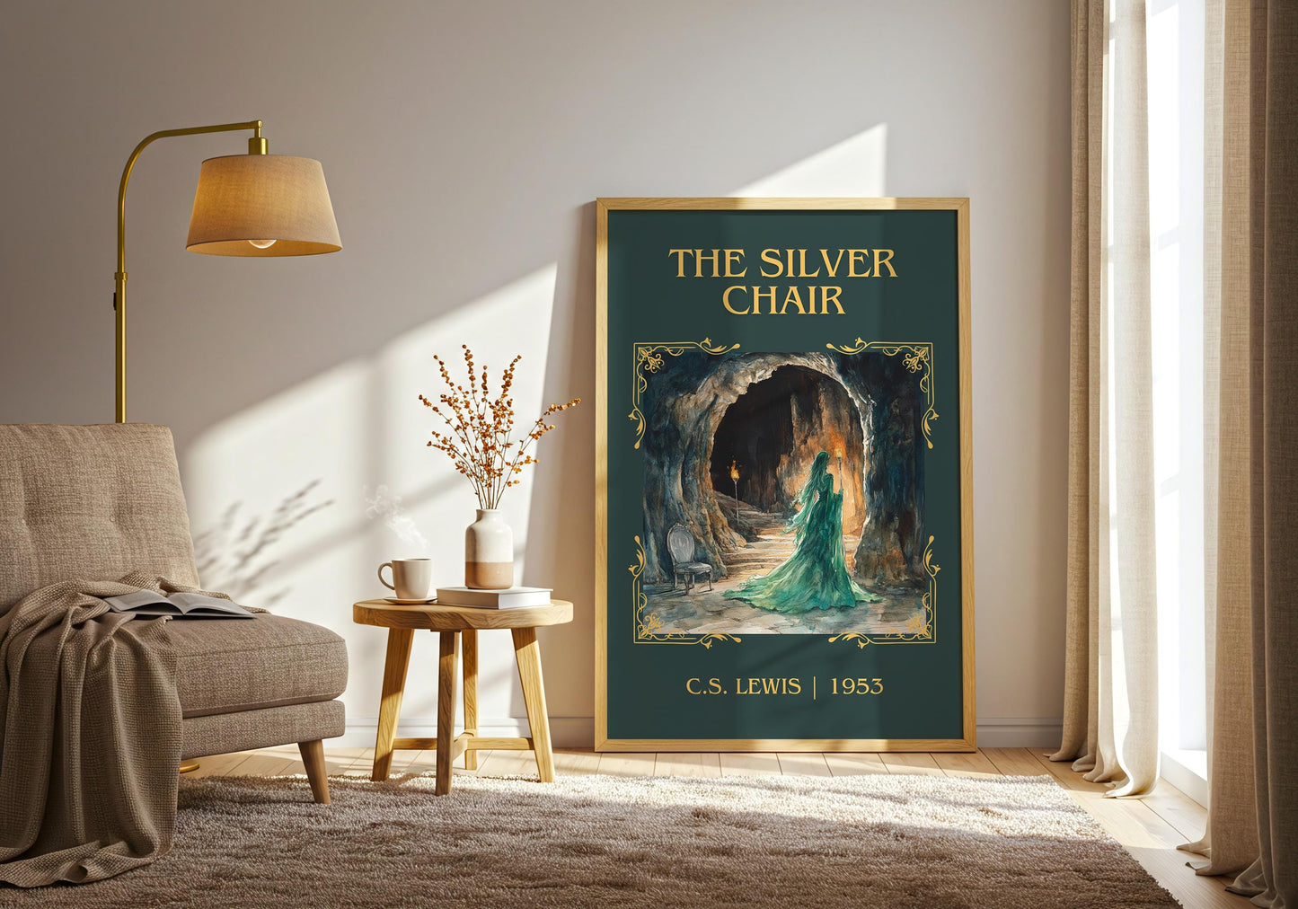 The Silver Chair by C.S. Lewis High Quality Poster Print.Fast Delivery Wall Art. Author, Title Book Artwork Minimalist Home Decor Gift
