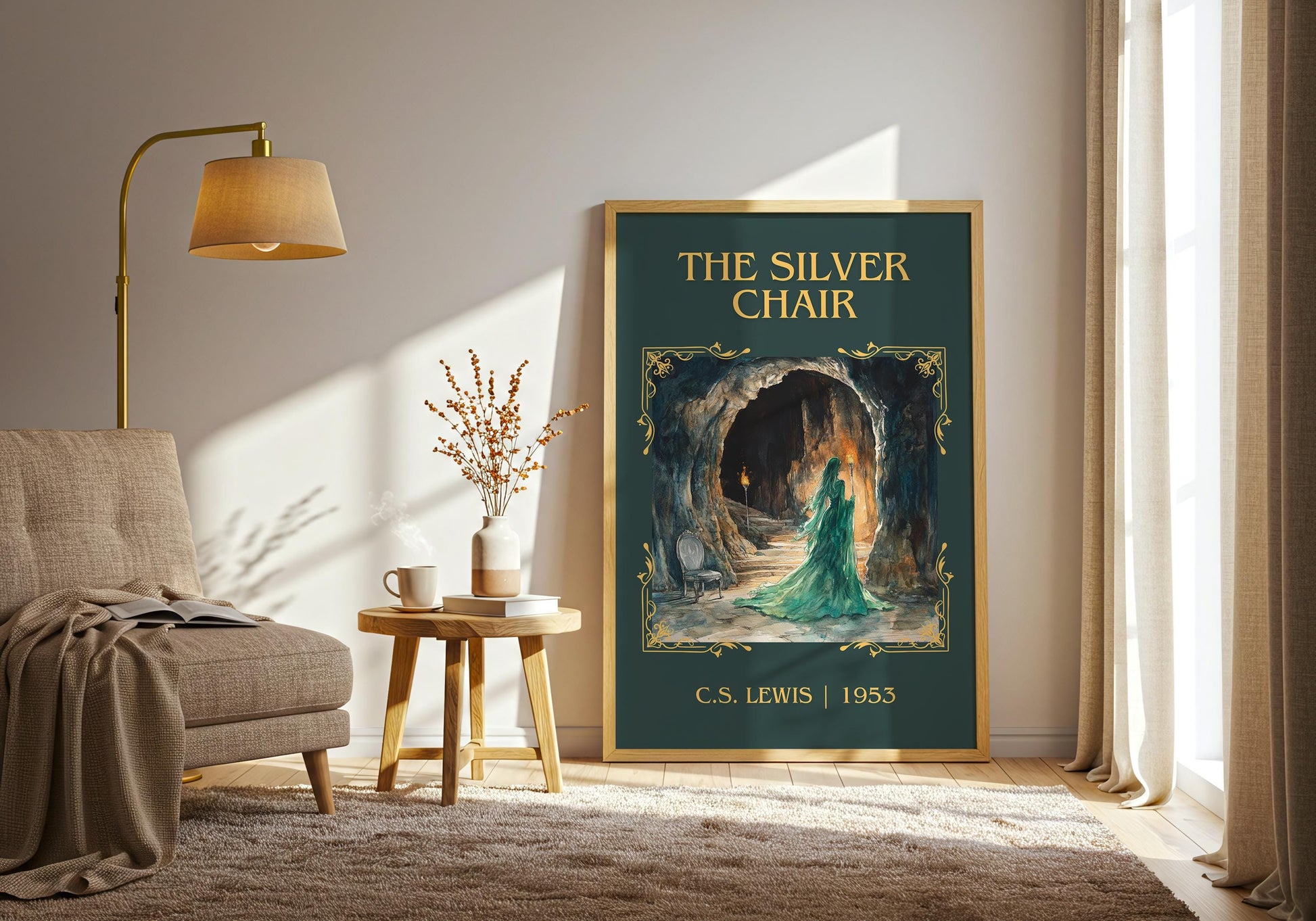 The Silver Chair by C.S. Lewis High Quality Poster Print.Fast Delivery Wall Art. Author, Title Book Artwork Minimalist Home Decor Gift