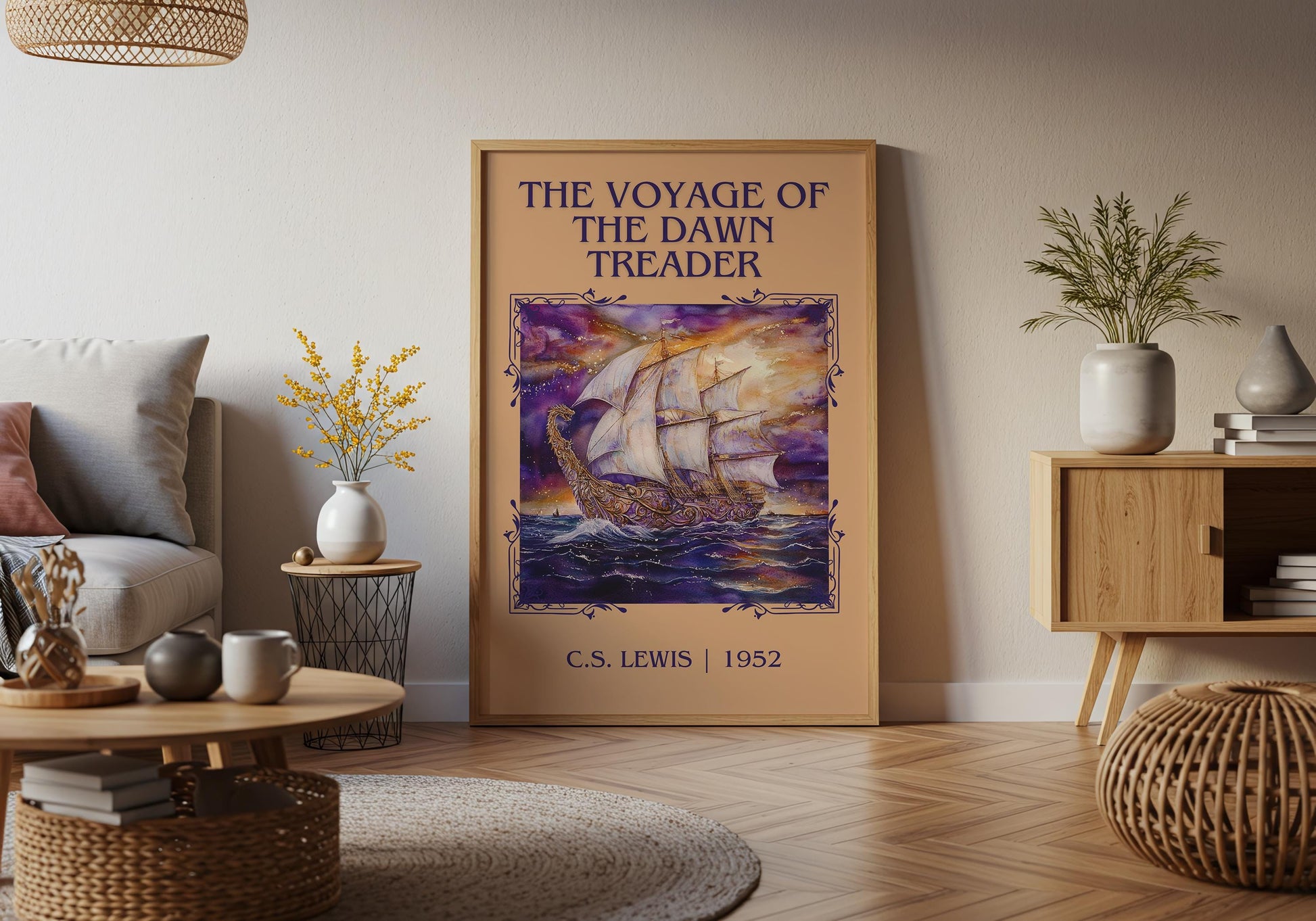 The Voyage Of The Dawn Treader by C.S. Lewis High Quality Poster Print.Fast Delivery Wall Art. Author, Title Book/Novel Artwork Minimalist