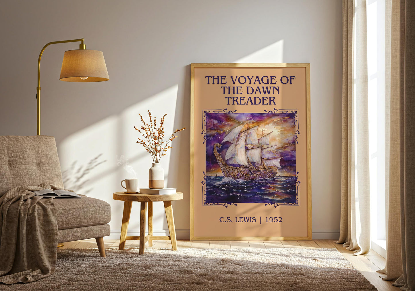The Voyage Of The Dawn Treader by C.S. Lewis High Quality Poster Print.Fast Delivery Wall Art. Author, Title Book/Novel Artwork Minimalist