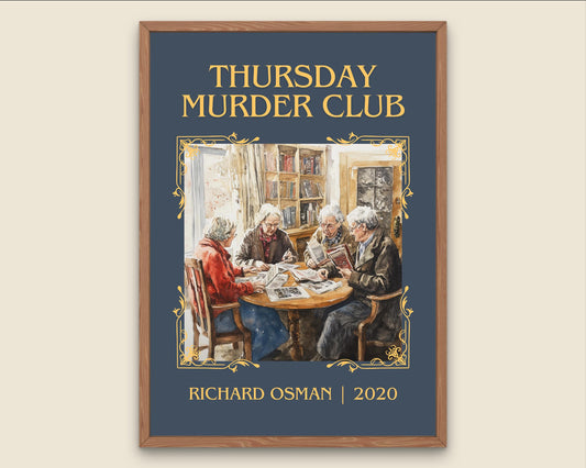 Thursday Murder Club by Richard Osman High Quality Poster Print.Fast Delivery Wall Art. Author/Title Book Artwork Minimalist Home Decor Gift