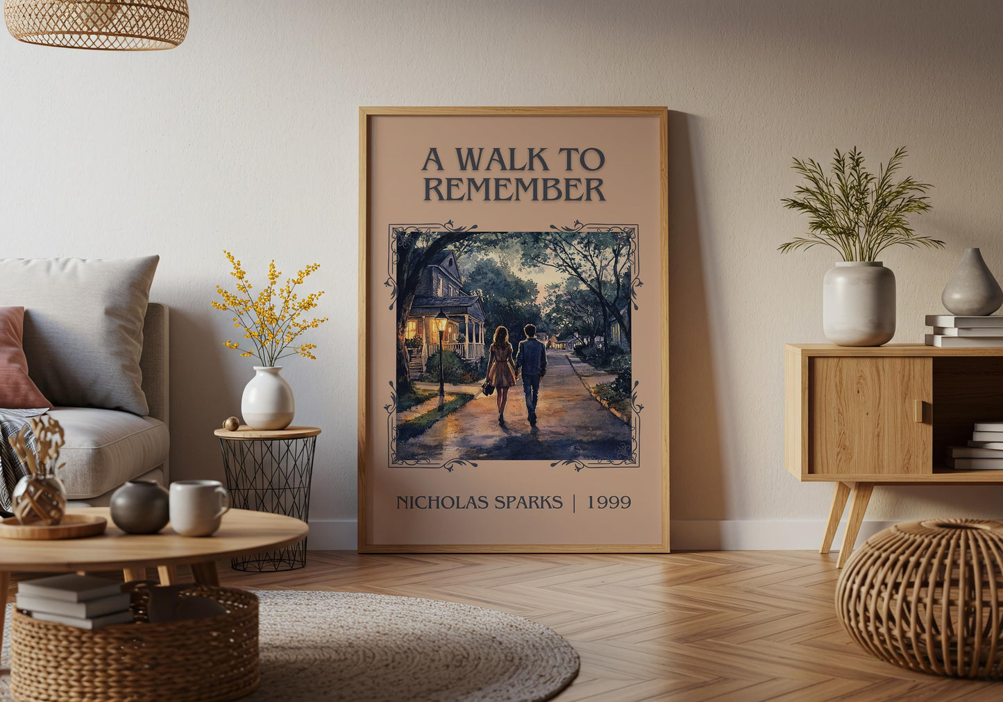 A Walk To Remember by Nicholas Sparks High Quality Poster Print. Free Delivery Wall Art-Author & Blurb Book/Novel Minimalist Art Gift