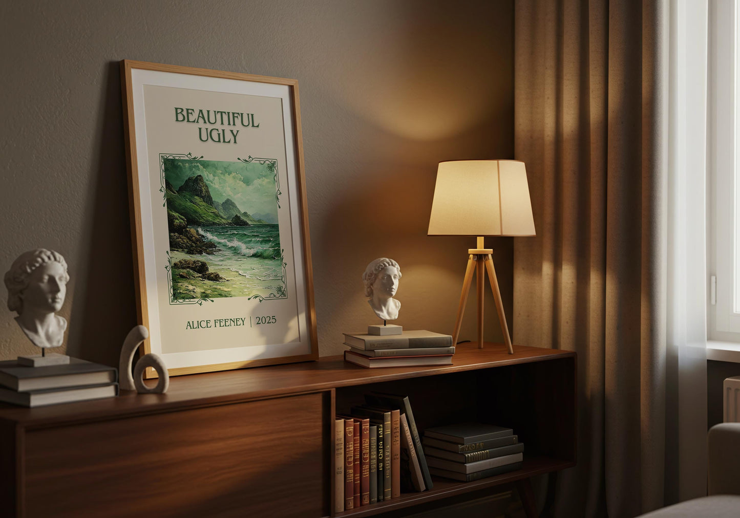 Beautiful Ugly by Alice Feeney High Quality Poster Print. Free Delivery Wall Art-Author & Blurb Book/Novel Minimalist Novel Art Gift