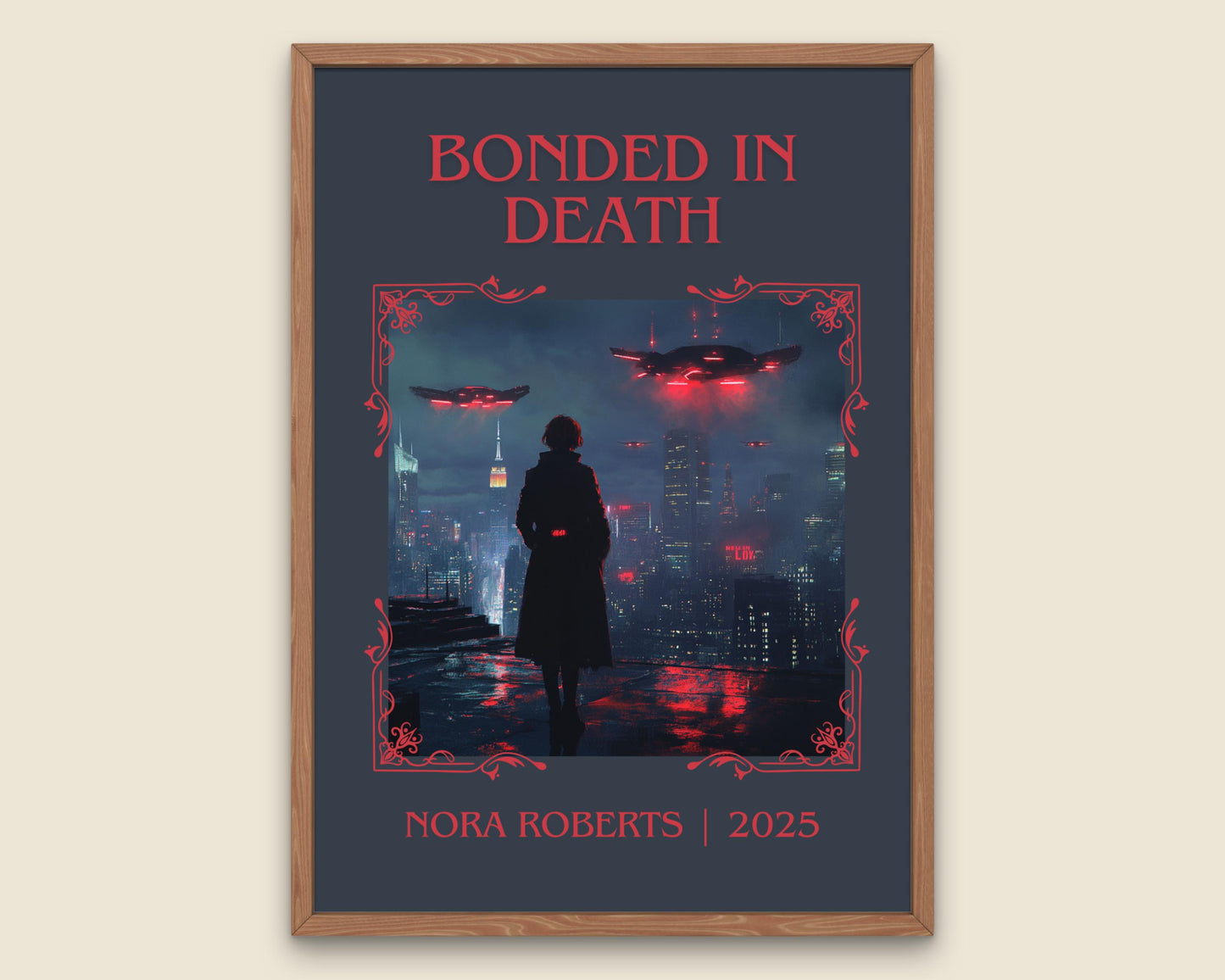 Bonded In Death by Nora Roberts High Quality Poster Print. Free Delivery Wall Art-Author & Blurb Book/Novel Minimalist Novel Art Gift