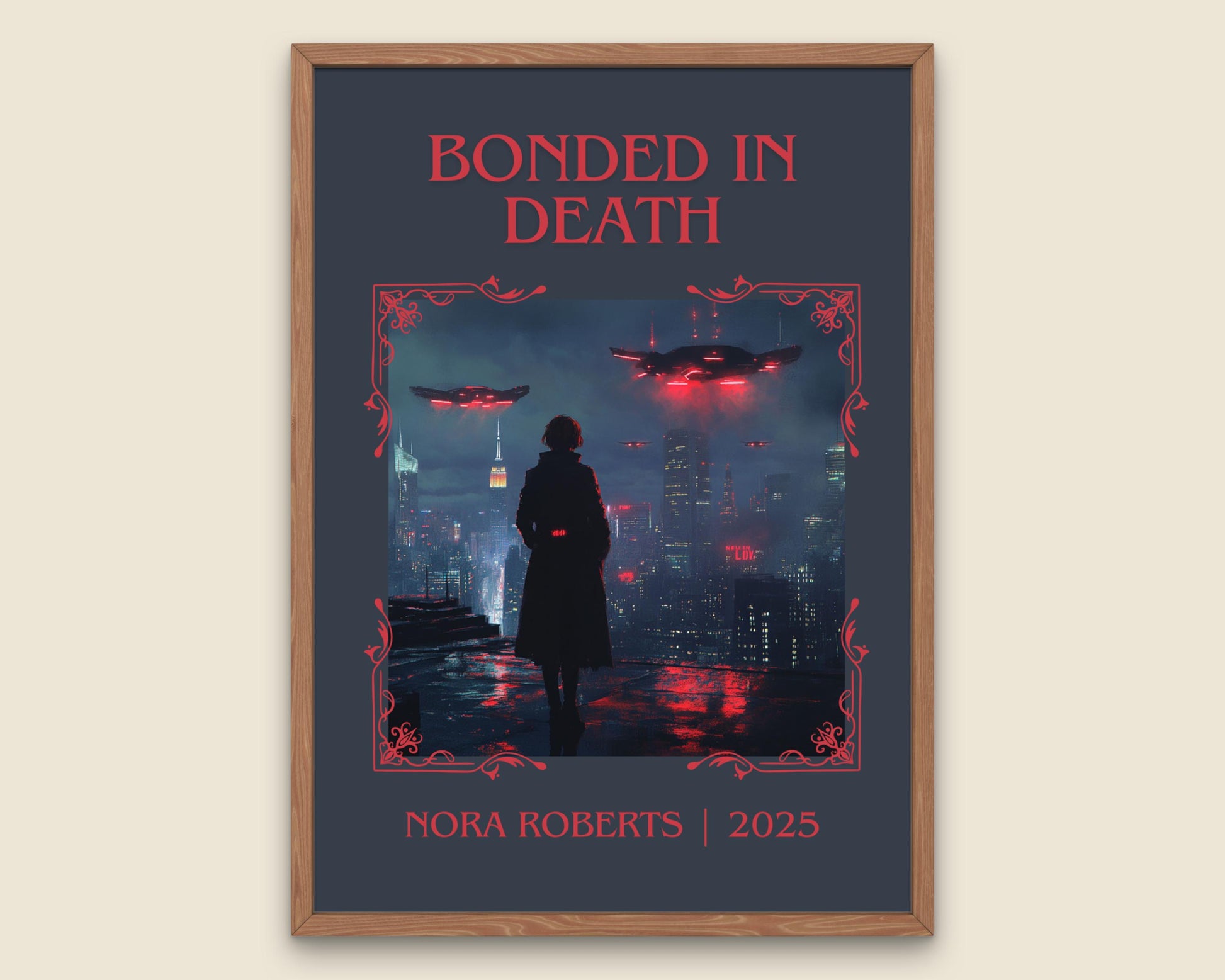 Bonded In Death by Nora Roberts High Quality Poster Print. Free Delivery Wall Art-Author & Blurb Book/Novel Minimalist Novel Art Gift