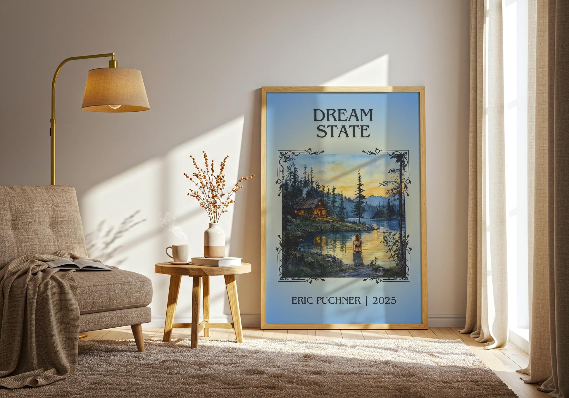 Dream State by Eric Puchner High Quality Poster Print. Free Delivery Wall Art-Author & Blurb Book/Novel Minimalist Novel Art Gift