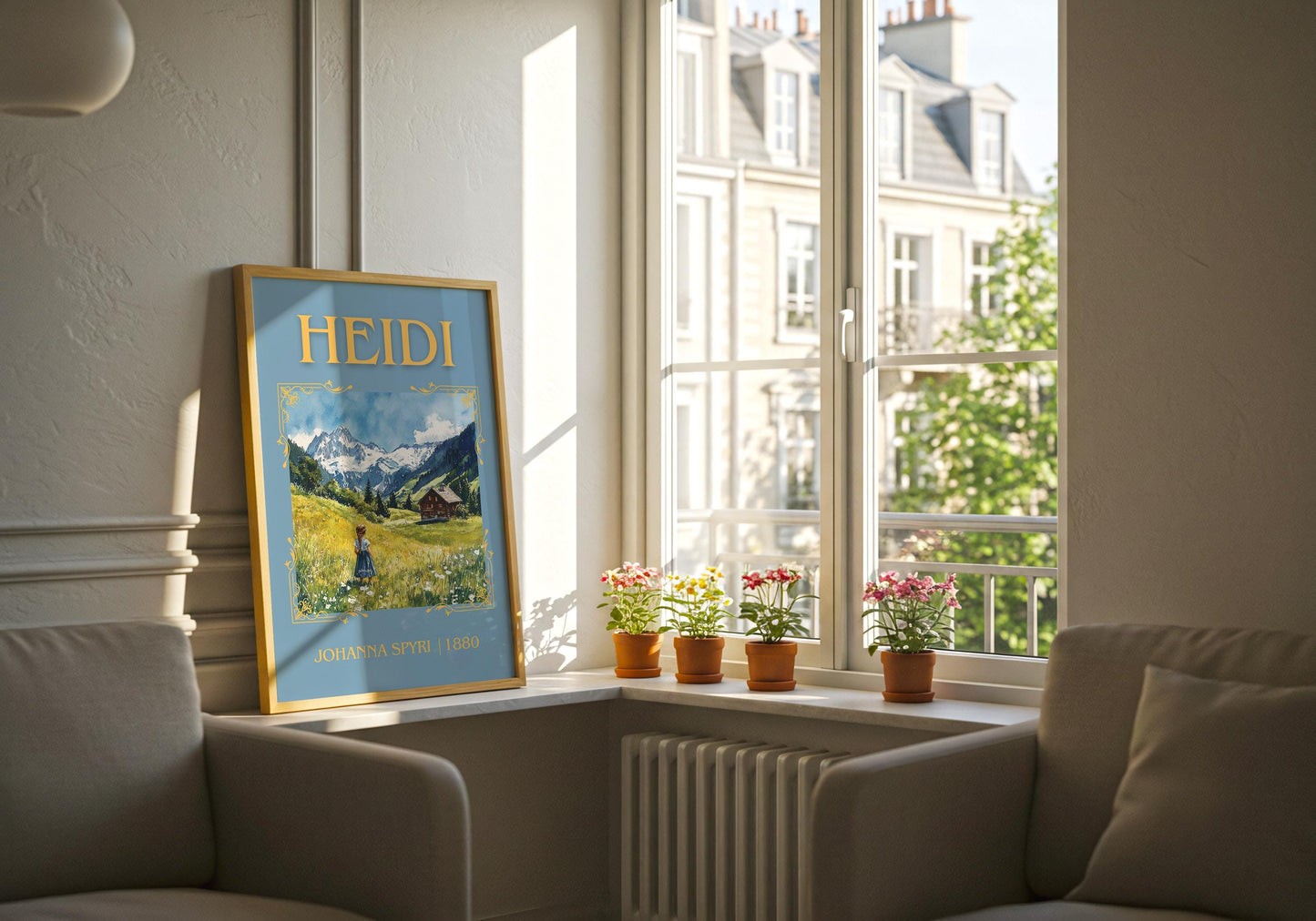 Heidi by Johanna Spyri High Quality Poster Print. Free Delivery Wall Art-Author & Blurb Book/Novel Minimalist Novel Art Gift