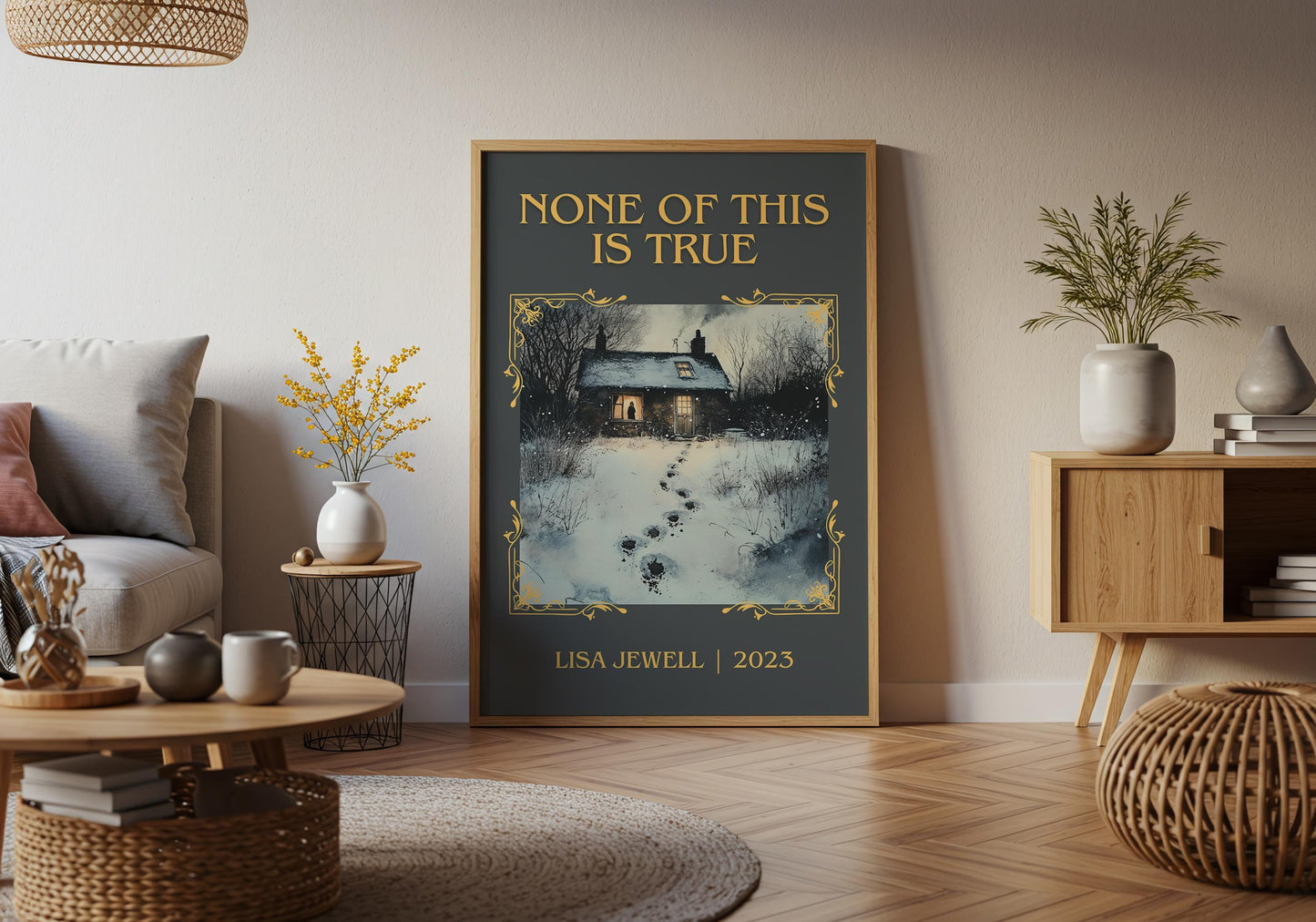 None Of This Is True by Lisa Jewell High Quality Poster Print.Free Delivery Wall Art-Author & Blurb Book/Novel Minimalist Novel Gift