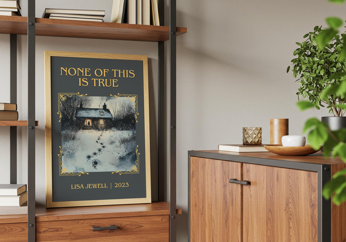 None Of This Is True by Lisa Jewell High Quality Poster Print.Free Delivery Wall Art-Author & Blurb Book/Novel Minimalist Novel Gift
