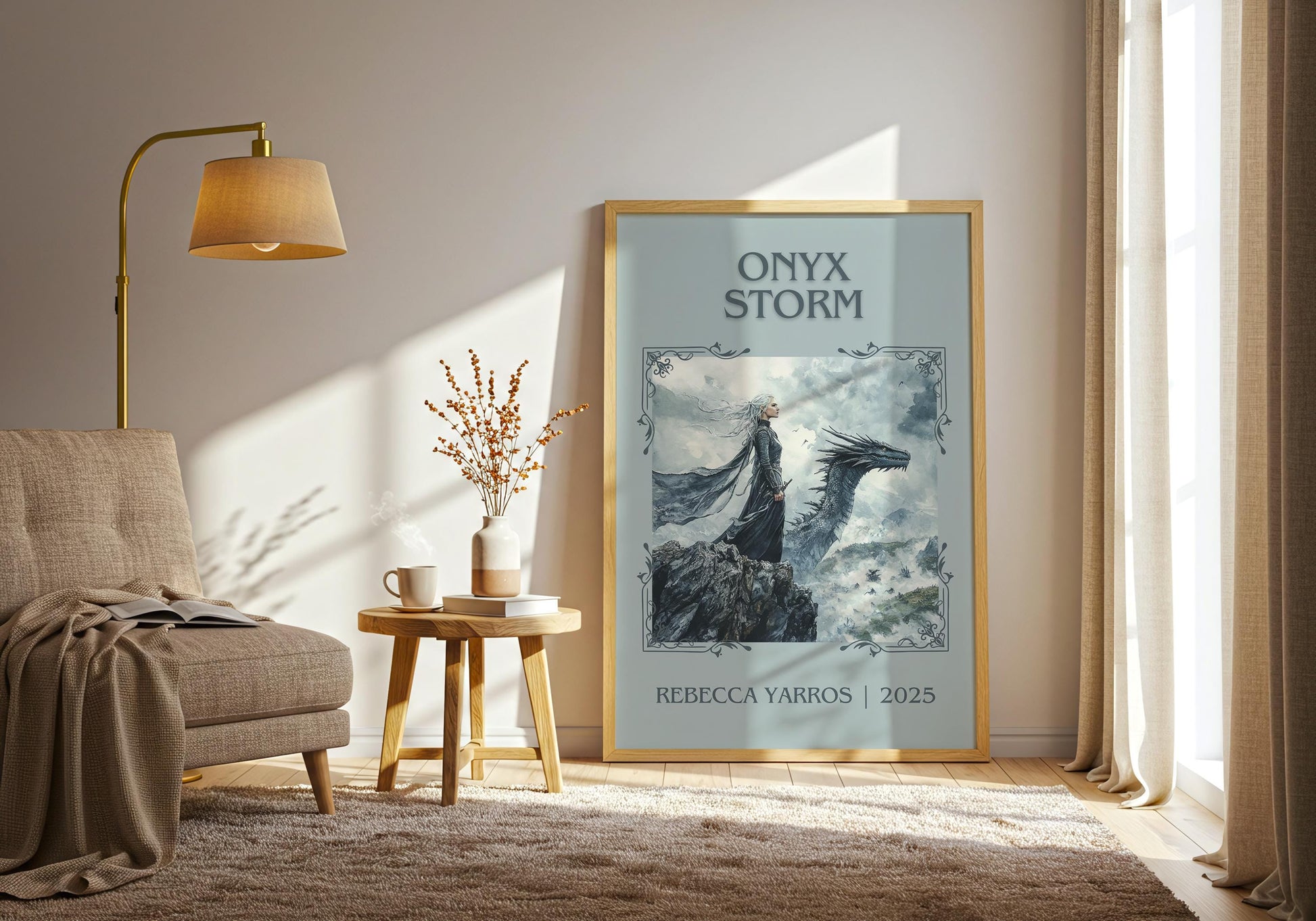 Onyx Storm by Rebecca Yarros High Quality Poster Print. Free Delivery Wall Art-Author & Blurb Book/Novel Minimalist Novel Art Novel Gift
