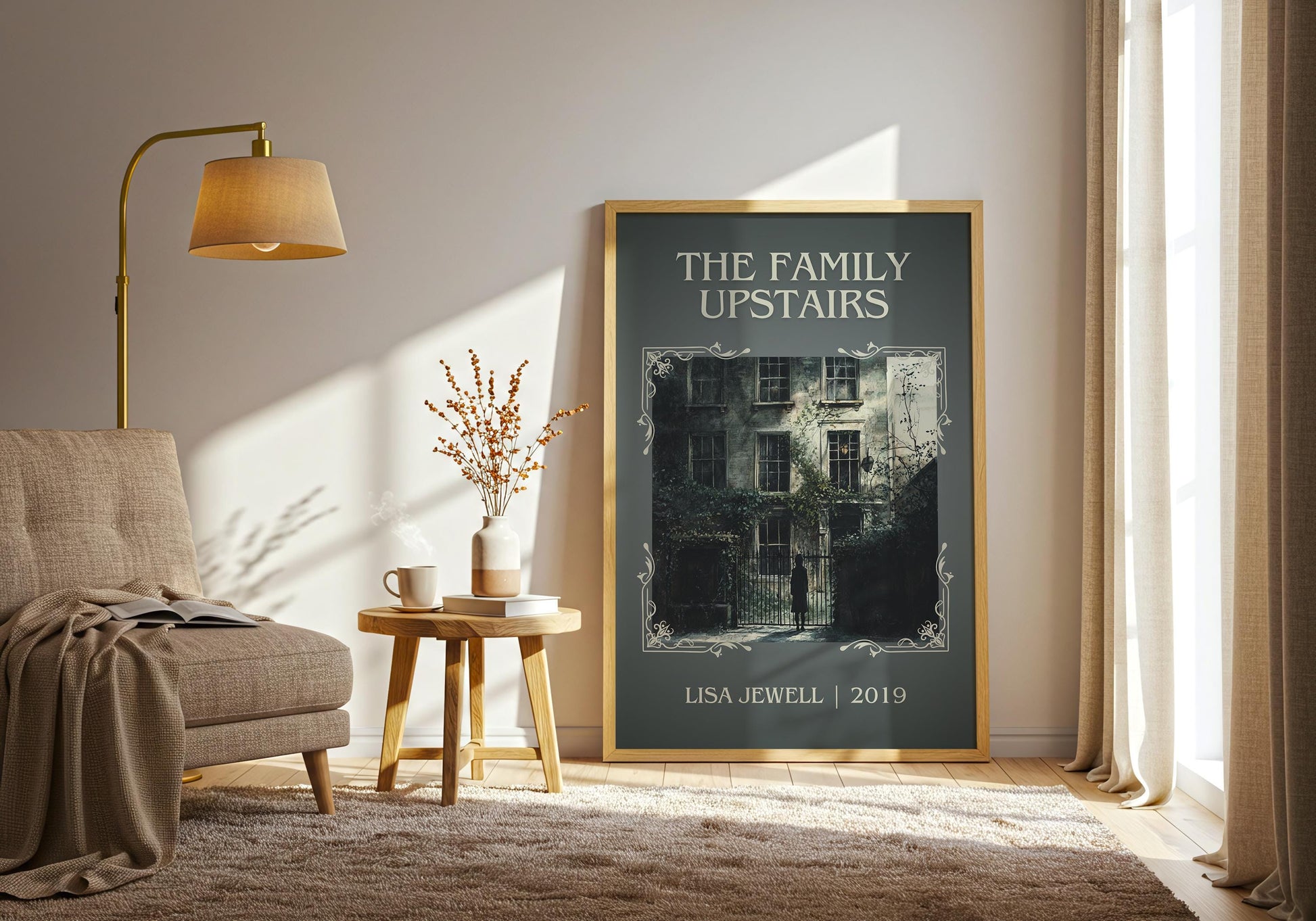 The Family Upstairs by Lisa Jewell High Quality Poster Print. Fast, Free Delivery Wall Art. Author, Title Book/Novel Artwork. Minimalist