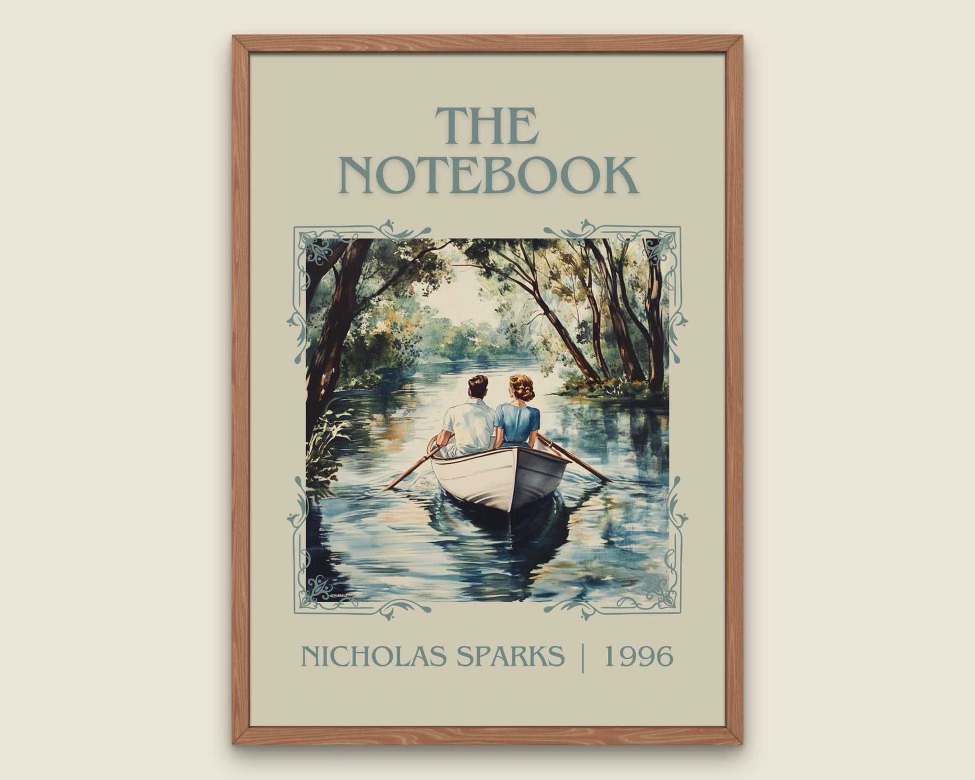The Notebook by Nicholas Sparks High Quality Poster Print. Fast-Free Delivery Wall Art. Author, Title Book/Novel Artwork.Minimalist