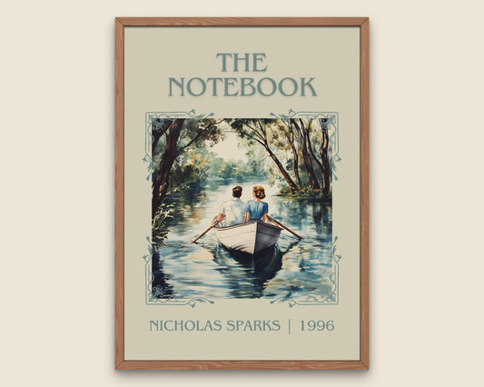 The Notebook by Nicholas Sparks High Quality Poster Print. Fast-Free Delivery Wall Art. Author, Title Book/Novel Artwork.Minimalist