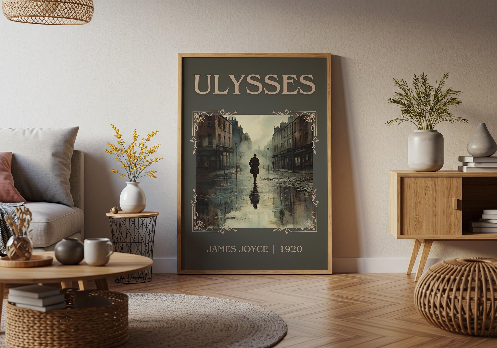 Ulysses by James Joyce High Quality Poster Print. Fast-Free Delivery Wall Art. Author, Title Book/Novel Artwork.Minimalist Gift Art Home