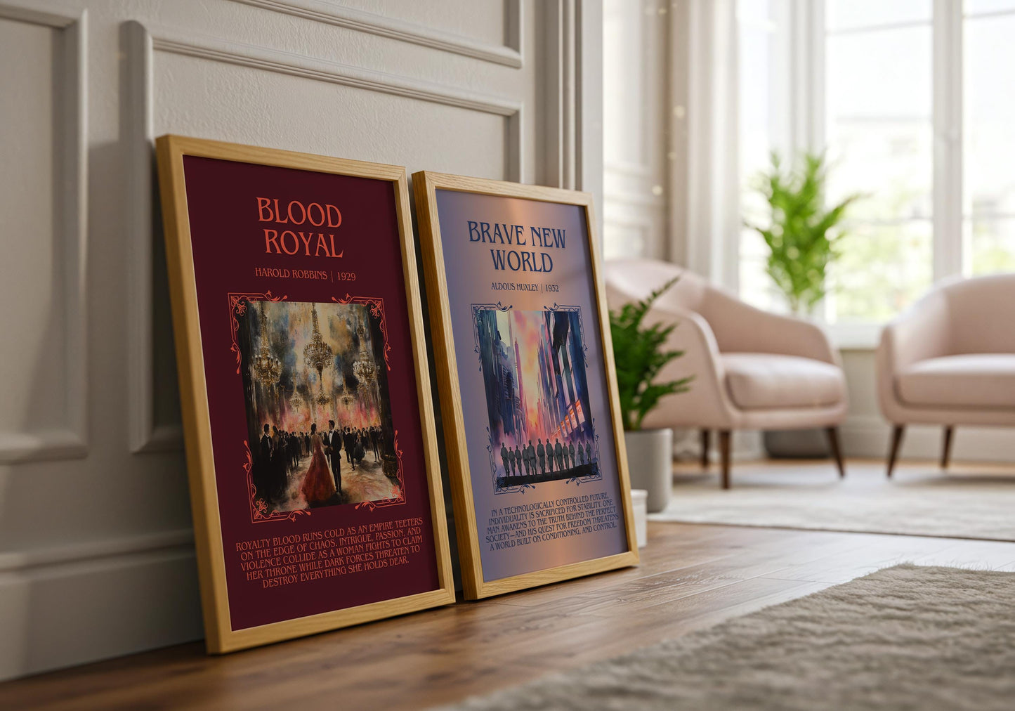Blood Royal by Harold Robbins Descriptive, High Quality Poster Print.Free Delivery Wall Art. Author&Blurb Book Library Nook Gift