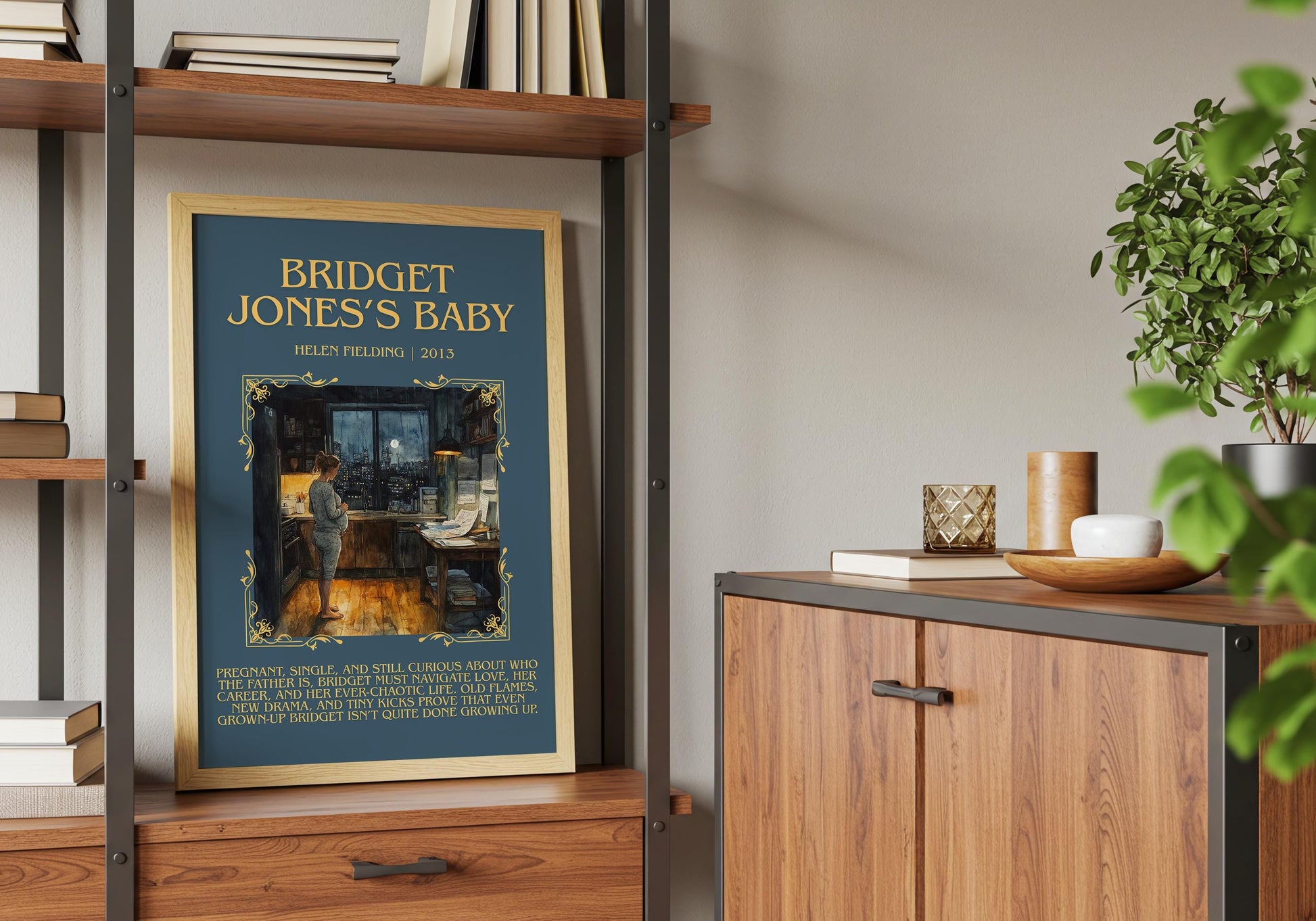 Bridget Jones's Baby by Helen Fielding Descriptive, High Quality Poster Print.Free Delivery Wall Art.Author&Blurb Book Library Nook Gift