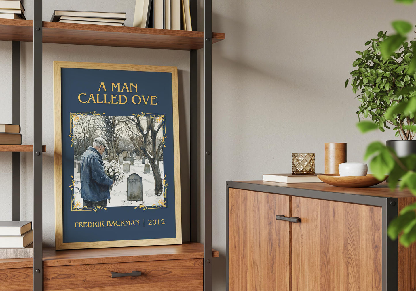 A Man Called Ove by Fredrik Backman High Quality Poster Print. Fast, Free Delivery Wall Art. Author, Title Book/Novel Artwork-Minimalist