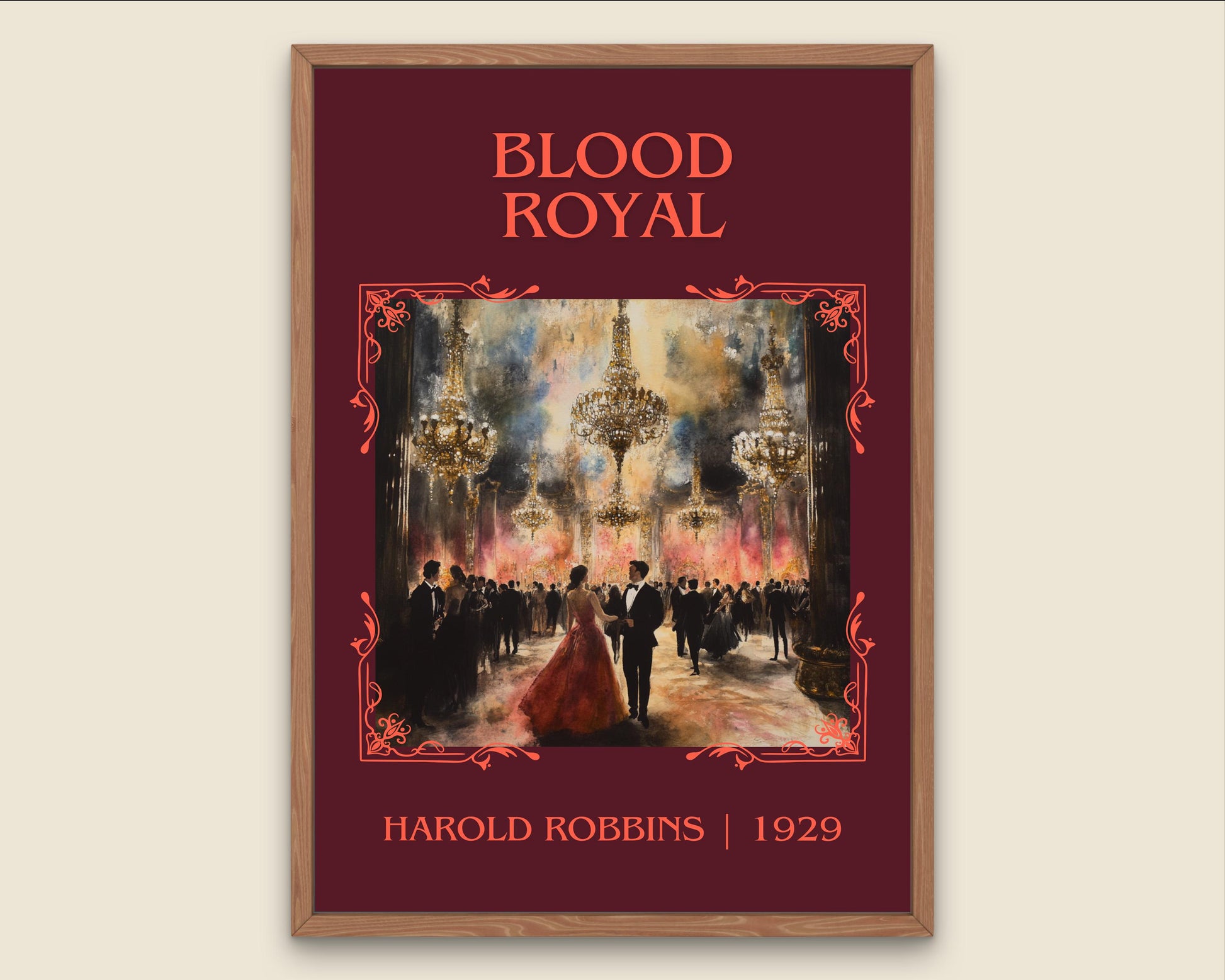 Blood Royal by Harold Robbins High Quality Poster Print. Fast, Free Delivery Wall Art. Author, Title Book/Novel Artwork-Minimalist