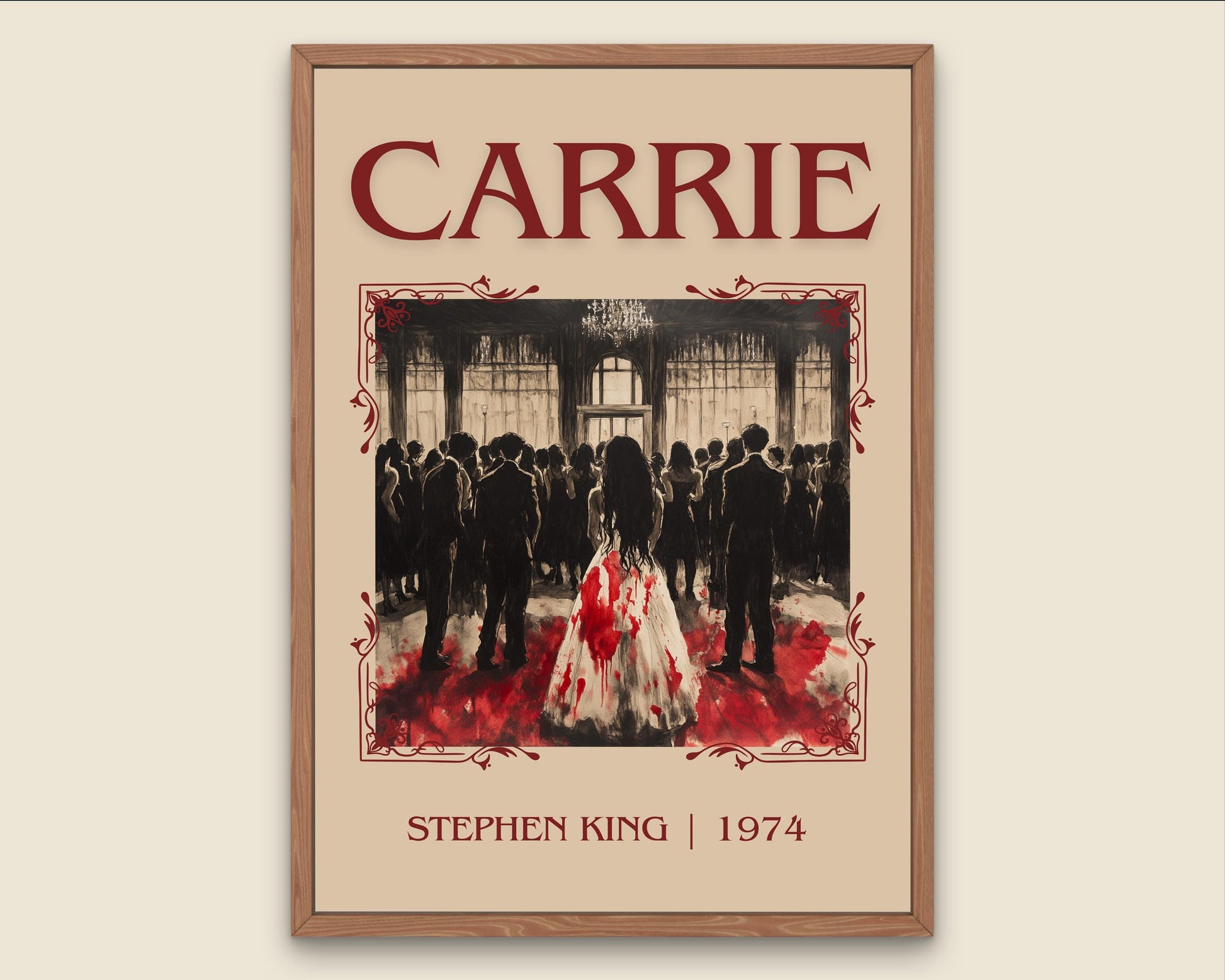 Carrie by Stephen King High Quality Poster Print. Fast, Free Delivery Wall Art. Author, Title Book/Novel Artwork-Minimalist Nook Gift