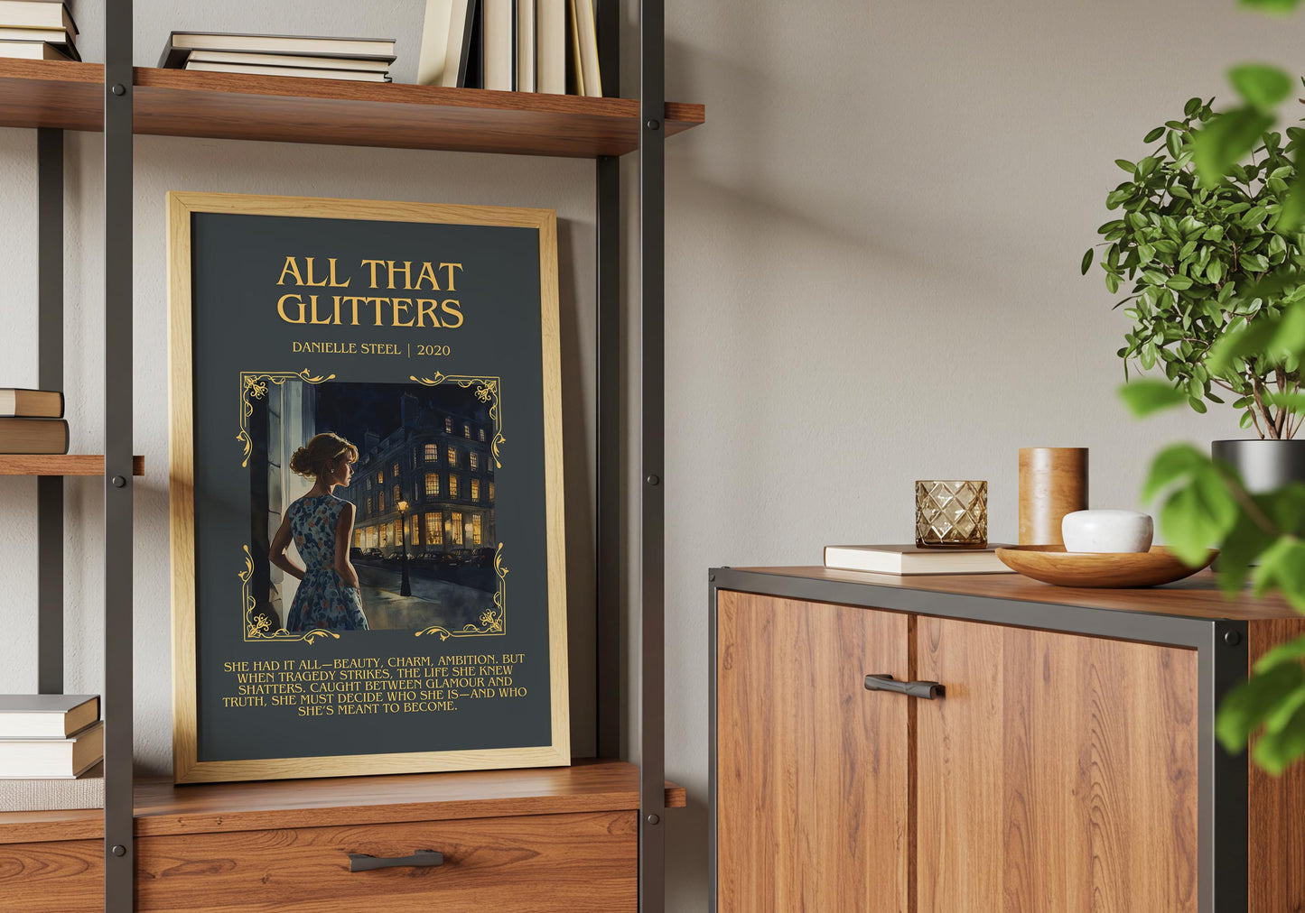 All That Glitters by Danielle Steel Descriptive, High Quality Poster Print.Free Delivery Wall Art.Author&Blurb Book Artwork. Novel Summary