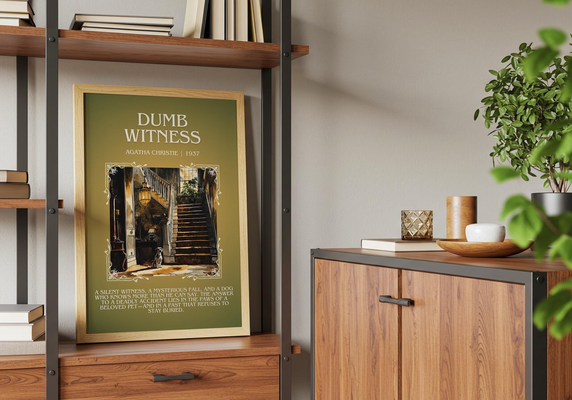 Dumb Witness by Agatha Christie Descriptive, High Quality Poster Print.Free Delivery Wall Art.Author&Blurb Book Artwork. Novel Summary Gift