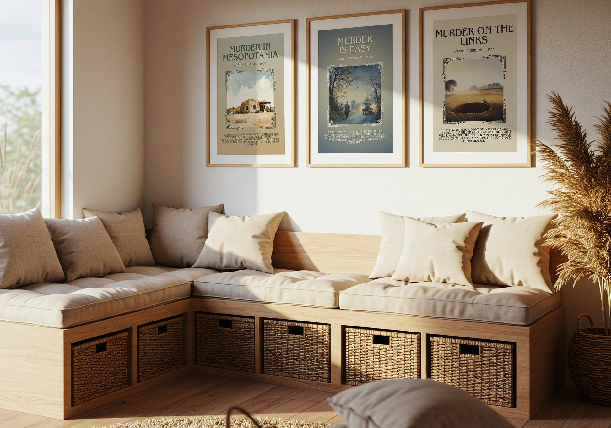 Murder On The Links by Agatha Christie Descriptive, High Quality Poster Print.Free Delivery Wall Art.Author&Blurb Book Artwork. Novel Gift