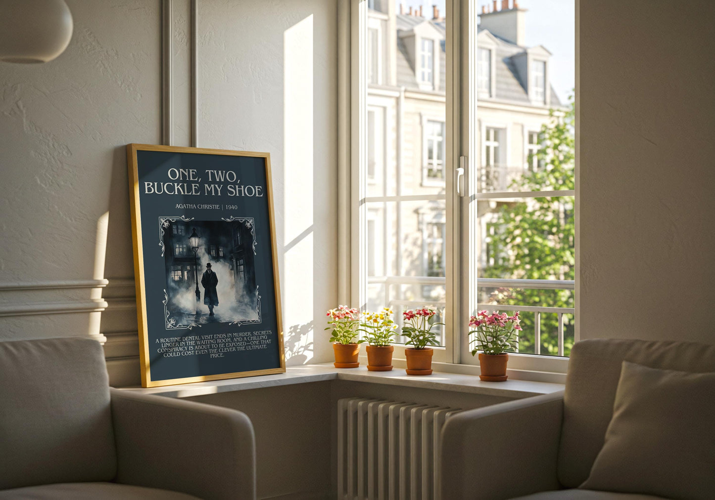 One Two Buckle My Shoe by Agatha Christie Descriptive, High Quality Poster Print.Free Delivery Wall Art.Author&Blurb Book Artwork.Novel Gift