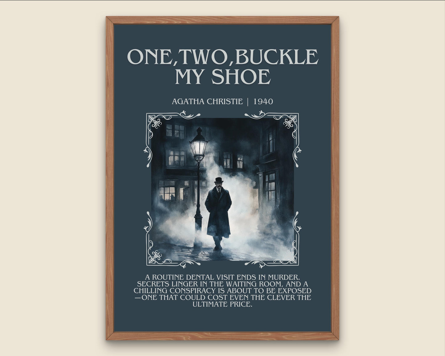 One Two Buckle My Shoe by Agatha Christie Descriptive, High Quality Poster Print.Free Delivery Wall Art.Author&Blurb Book Artwork.Novel Gift