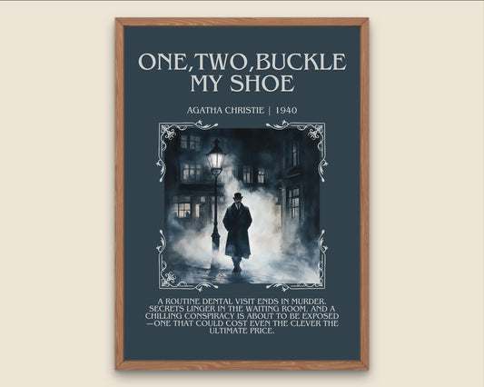 One Two Buckle My Shoe by Agatha Christie Descriptive, High Quality Poster Print.Free Delivery Wall Art.Author&Blurb Book Artwork.Novel Gift
