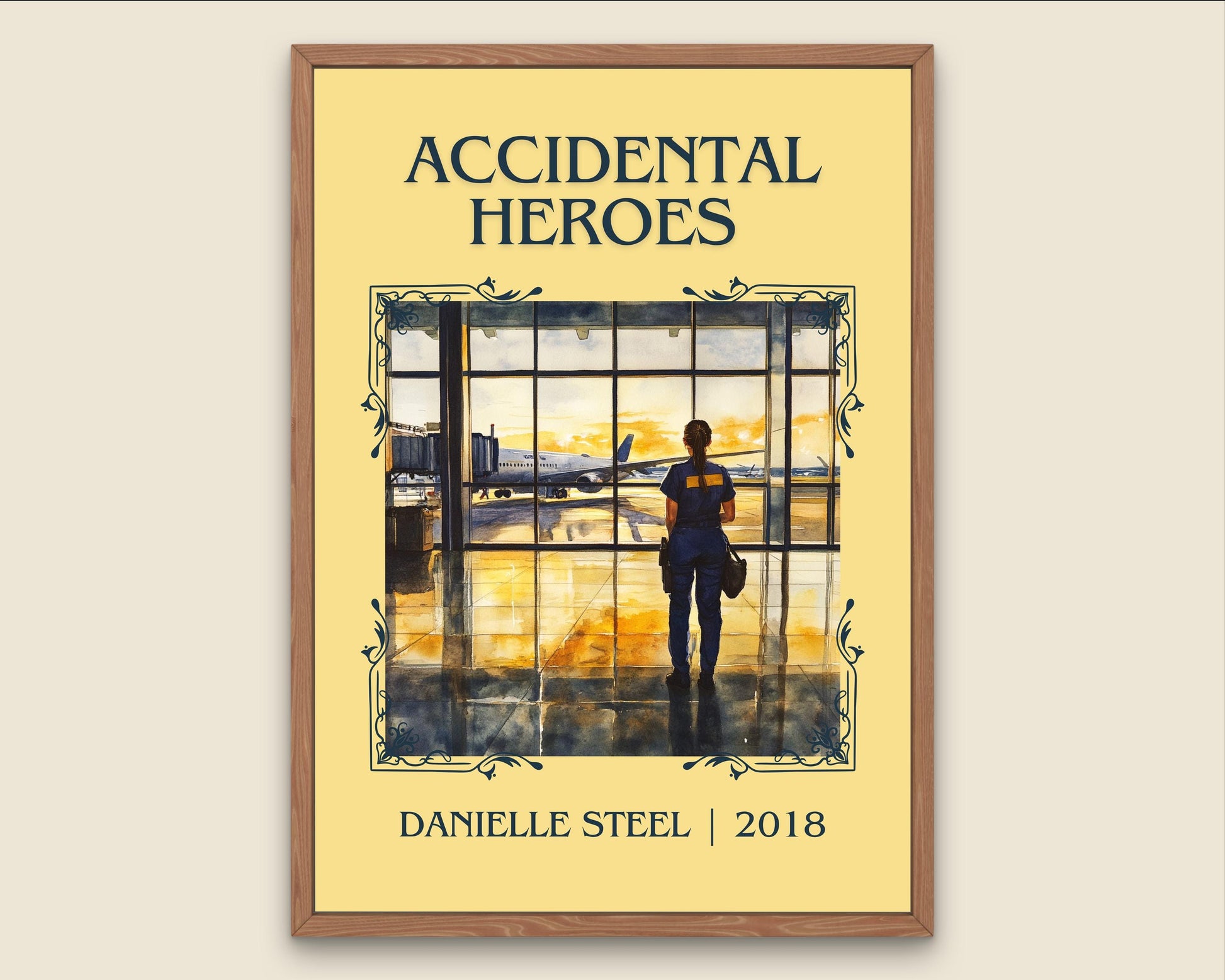 Accidental Heroes by Danielle Steel High Quality Poster Print. Free Delivery Wall Art. Author and Blurb Book / Novel Minimalist Art. Book