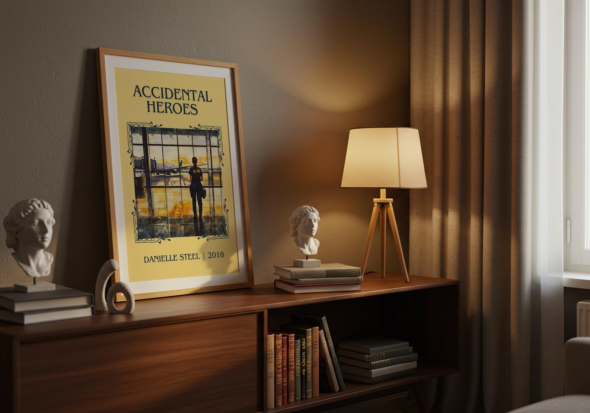 Accidental Heroes by Danielle Steel High Quality Poster Print. Free Delivery Wall Art. Author and Blurb Book / Novel Minimalist Art. Book