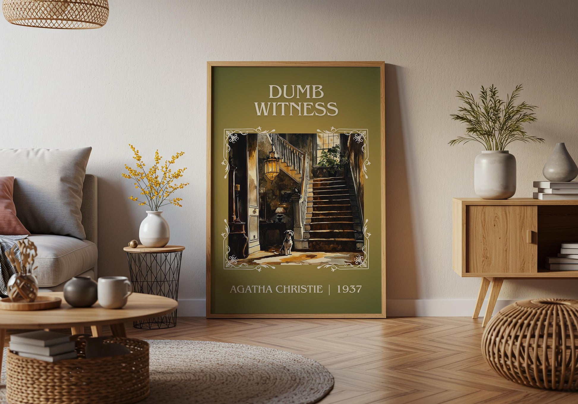 Dumb Witness by Agatha Christie High Quality Poster Print. Free Delivery Wall Art. Author and Blurb Book / Novel Minimalist Art. Book