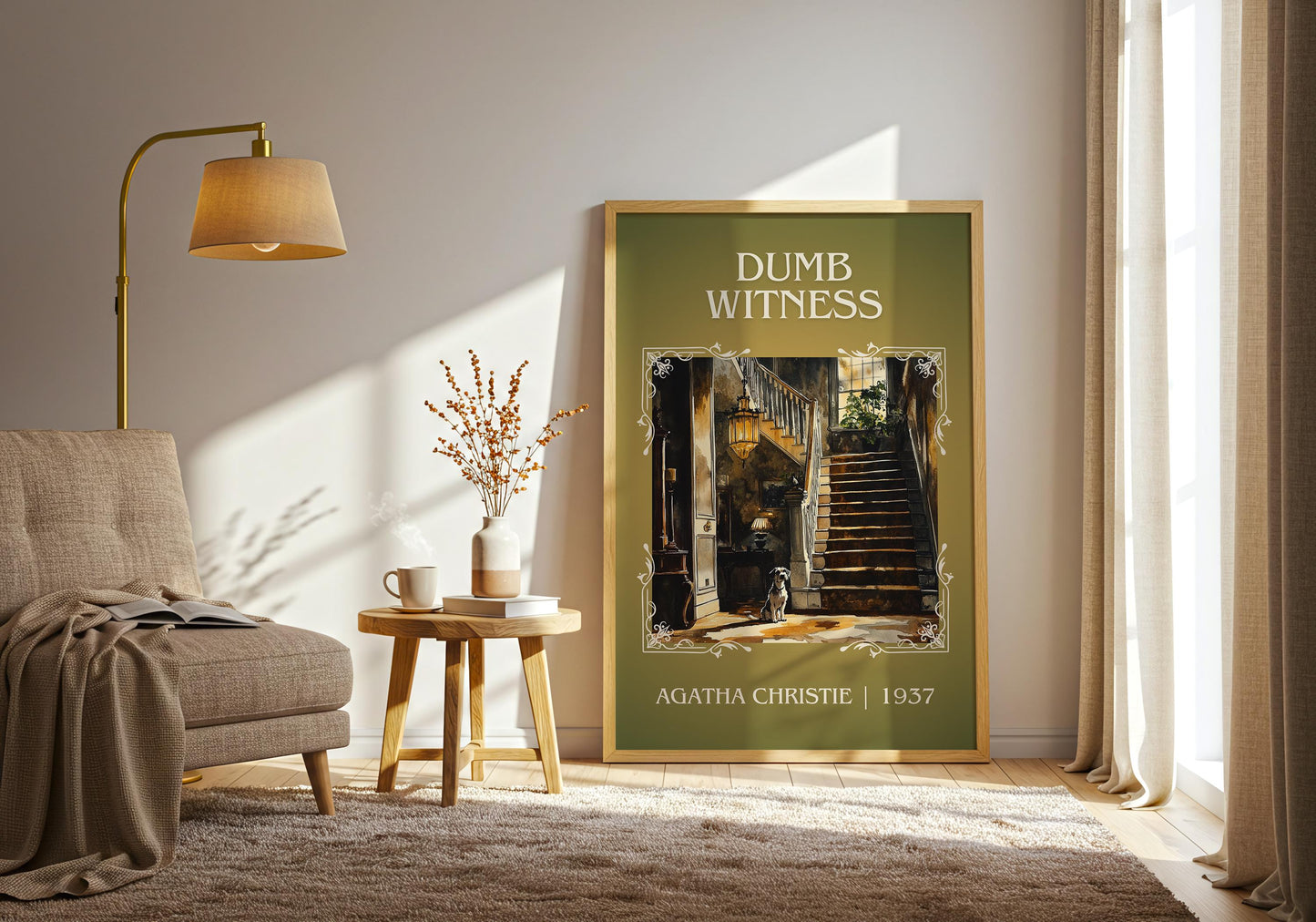 Dumb Witness by Agatha Christie High Quality Poster Print. Free Delivery Wall Art. Author and Blurb Book / Novel Minimalist Art. Book