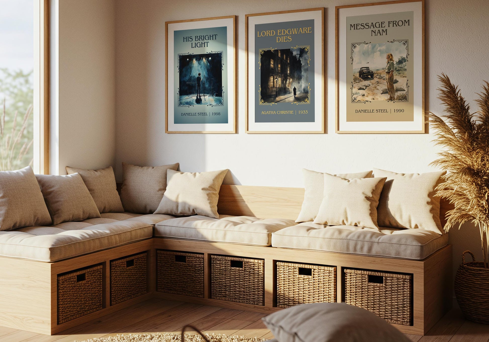 His Bright Light by Danielle Steel High Quality Poster Print. Free Delivery Wall Art. Author and Blurb Book / Novel Minimalist Art. Gift