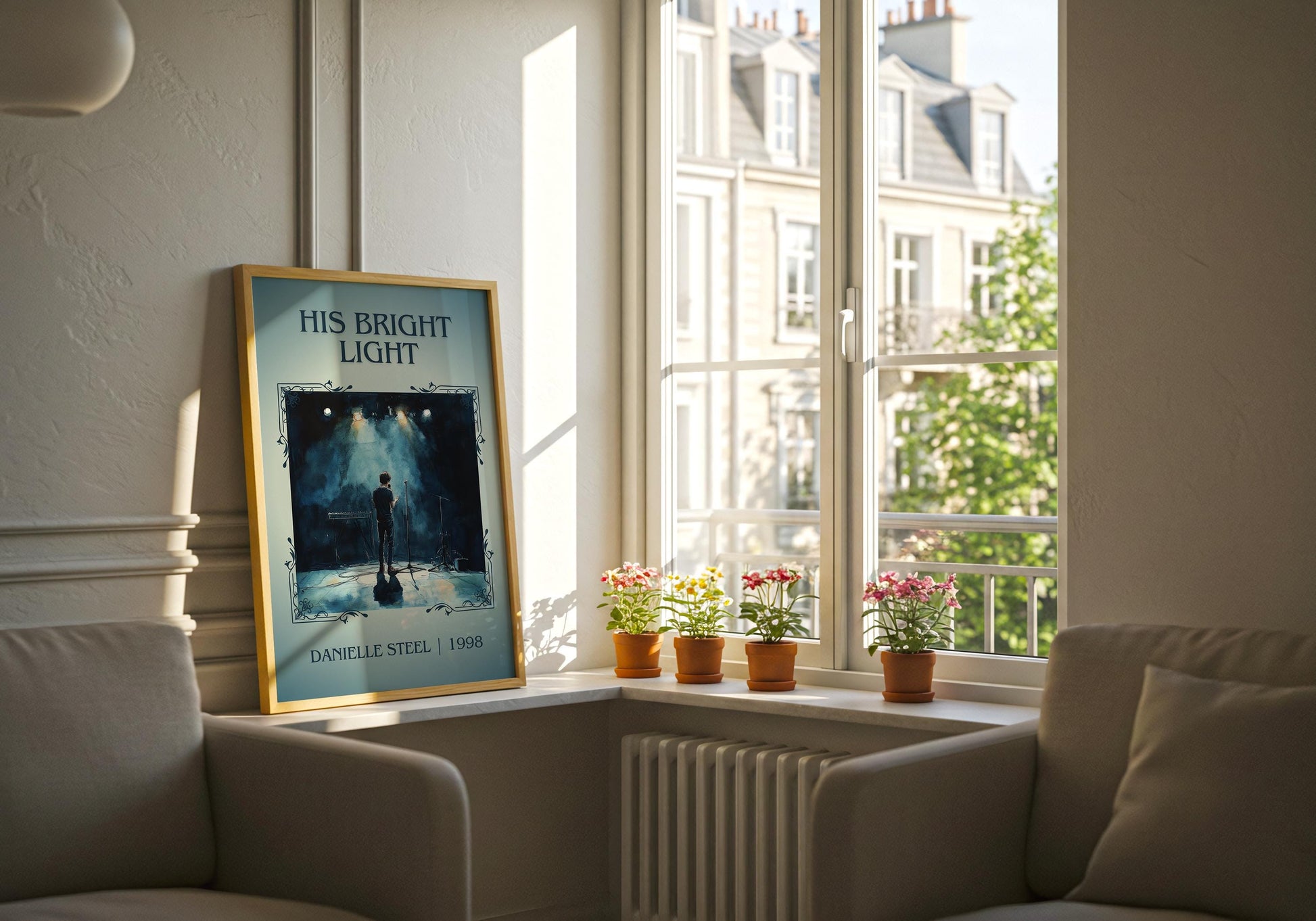 His Bright Light by Danielle Steel High Quality Poster Print. Free Delivery Wall Art. Author and Blurb Book / Novel Minimalist Art. Gift