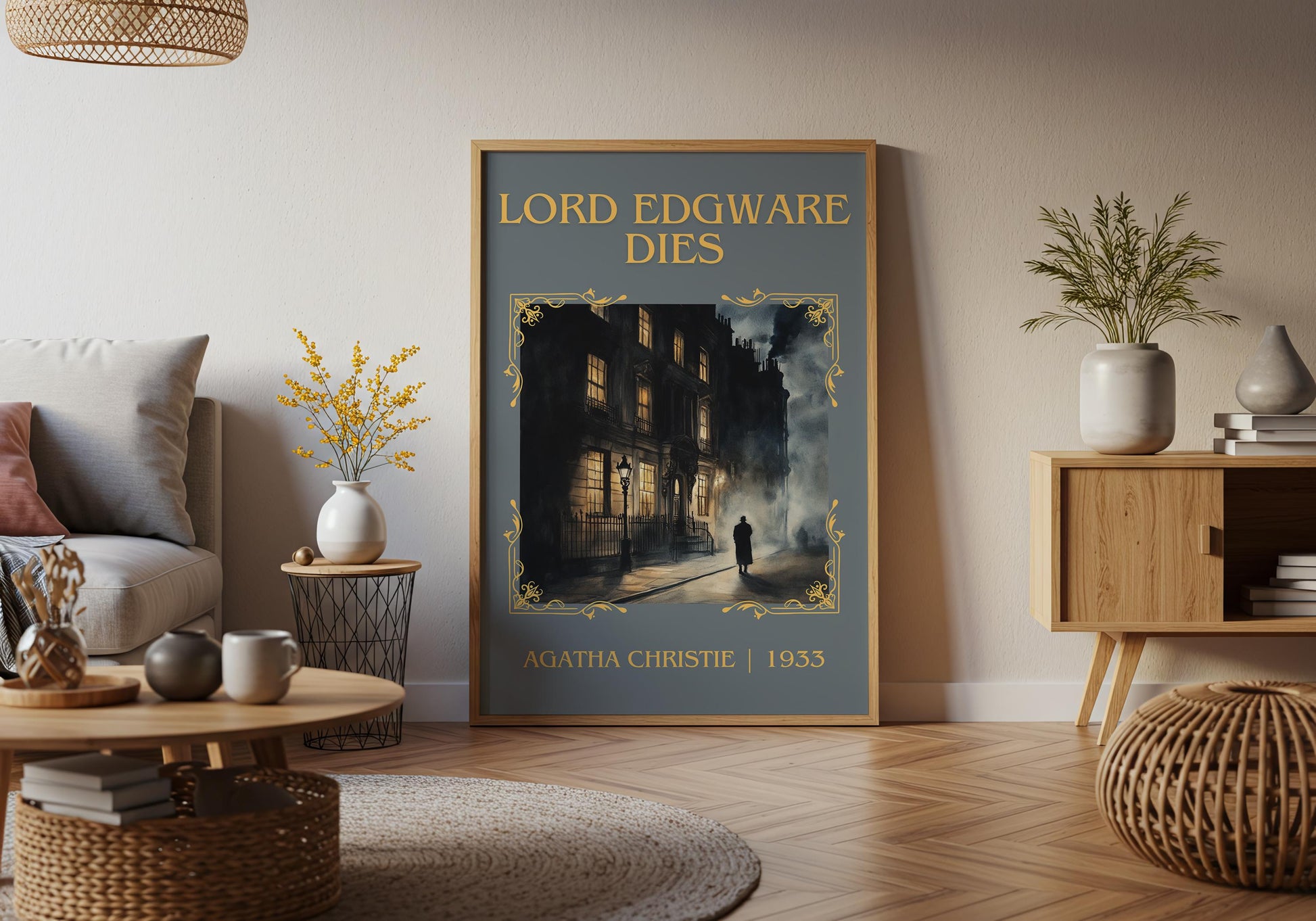 Lord Edgware Dies by Agatha Christie High Quality Poster Print. Free Delivery Wall Art. Author and Blurb Book / Novel Minimalist Art. Book