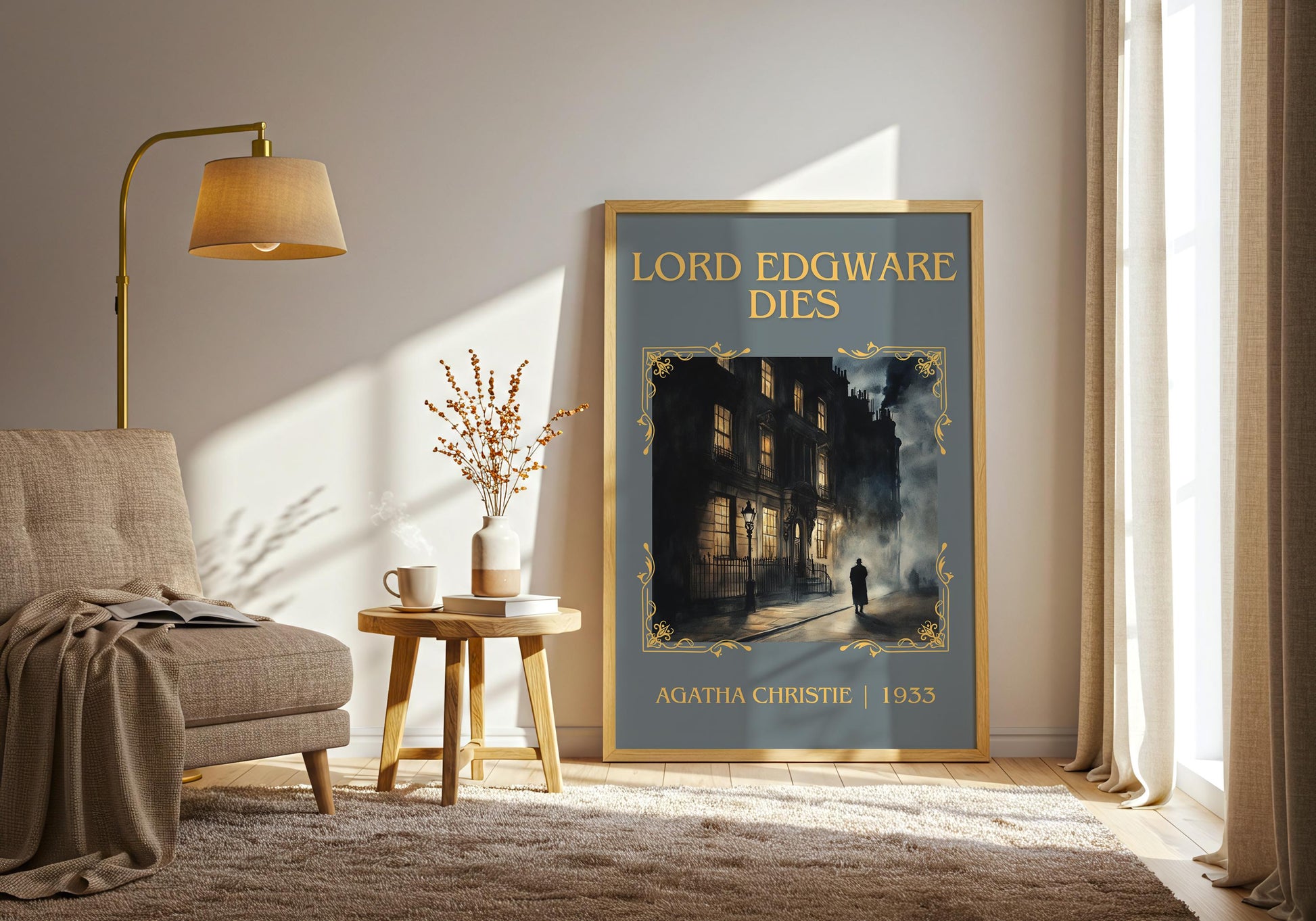 Lord Edgware Dies by Agatha Christie High Quality Poster Print. Free Delivery Wall Art. Author and Blurb Book / Novel Minimalist Art. Book