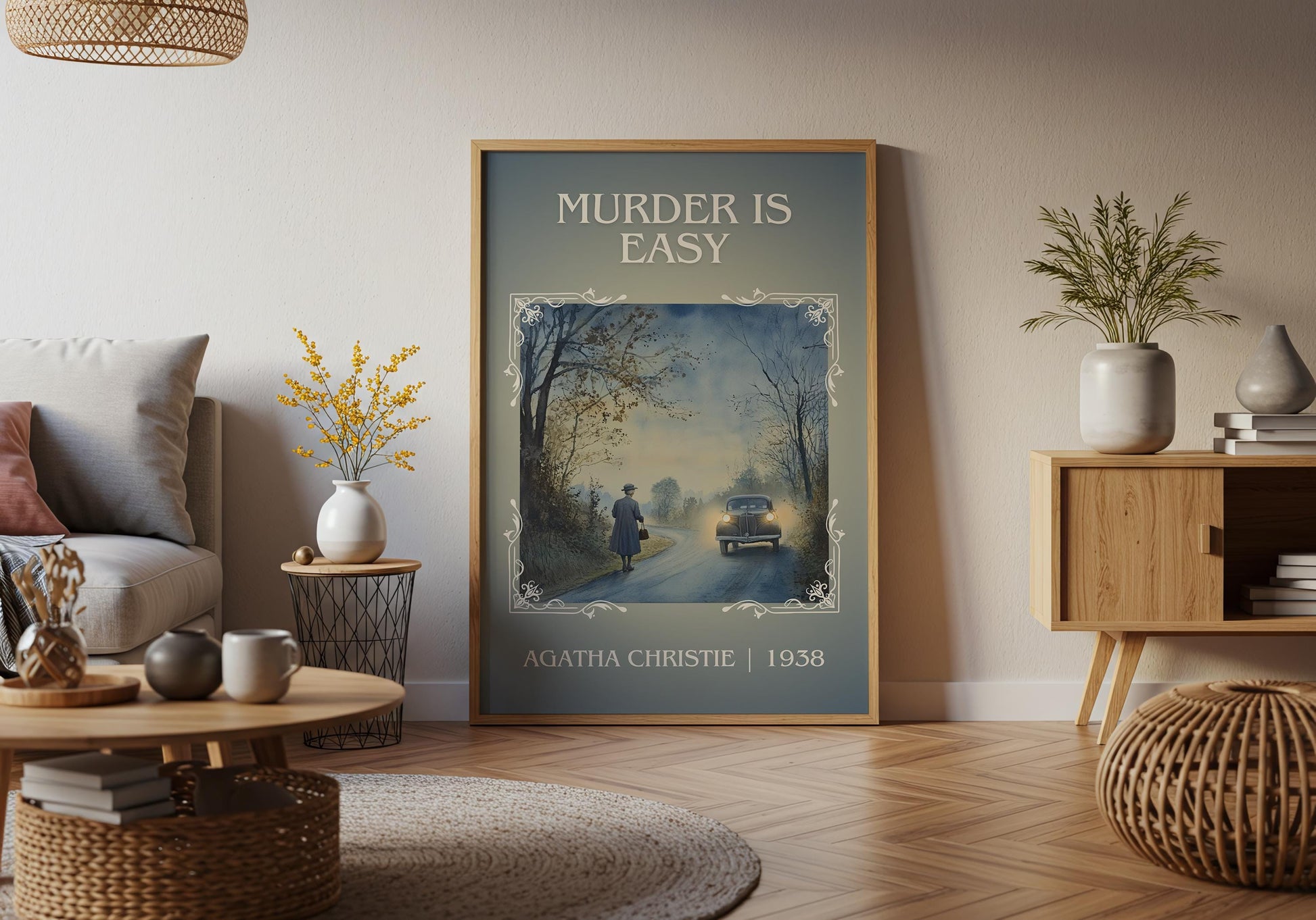 Murder Is Easy by Agatha Christie High Quality Poster Print. Free Delivery Wall Art. Author and Blurb Book / Novel Minimalist Art. Book Gift