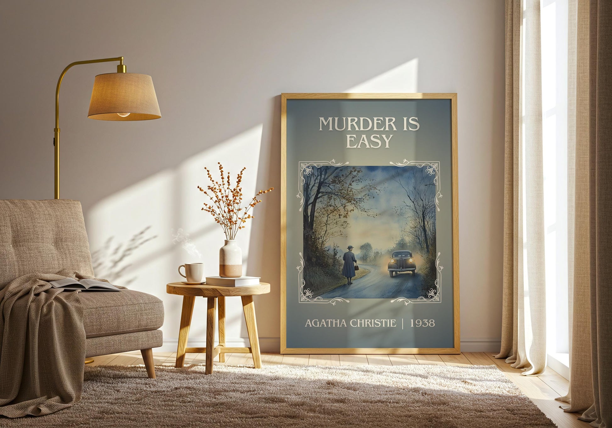 Murder Is Easy by Agatha Christie High Quality Poster Print. Free Delivery Wall Art. Author and Blurb Book / Novel Minimalist Art. Book Gift