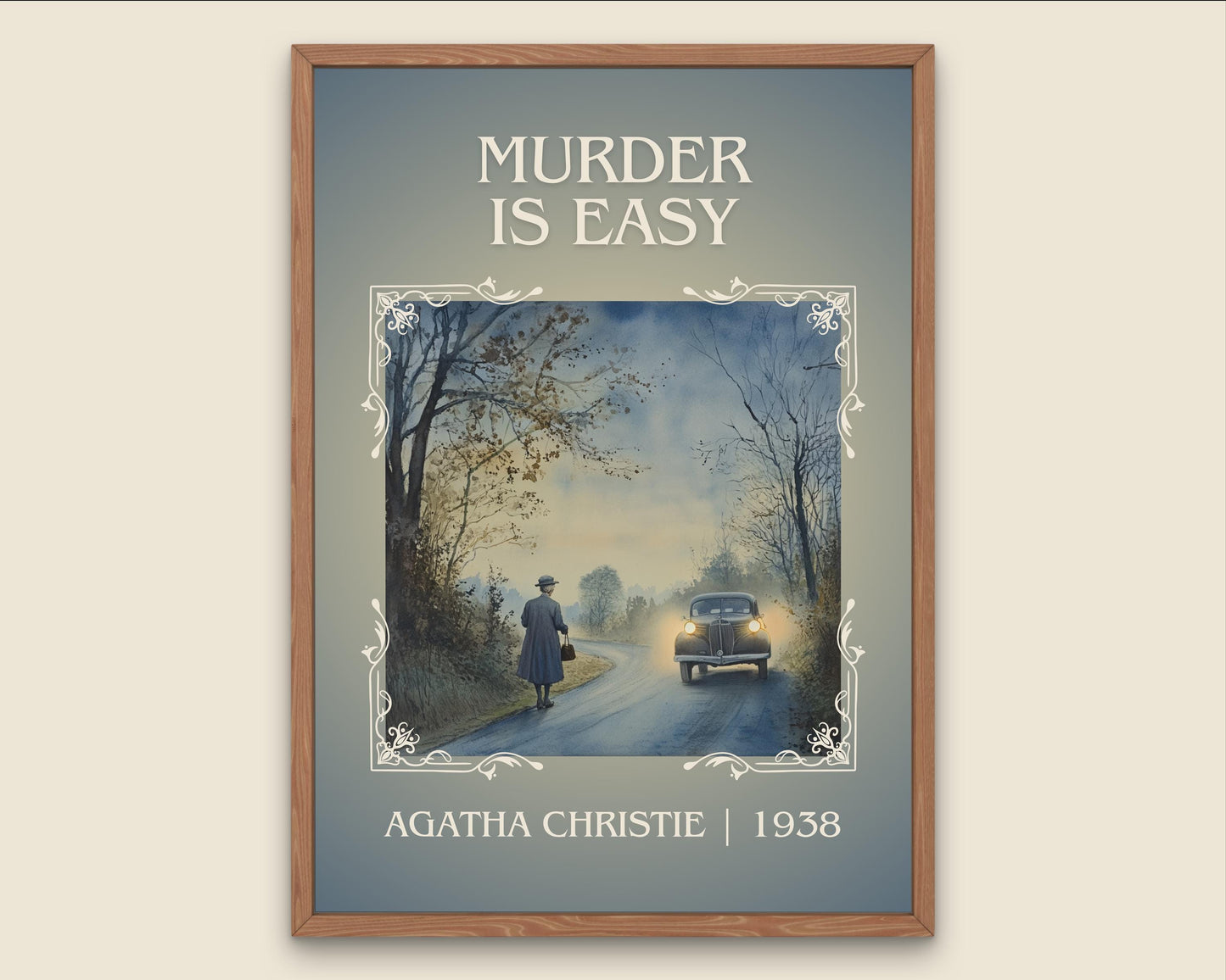 Murder Is Easy by Agatha Christie High Quality Poster Print. Free Delivery Wall Art. Author and Blurb Book / Novel Minimalist Art. Book Gift