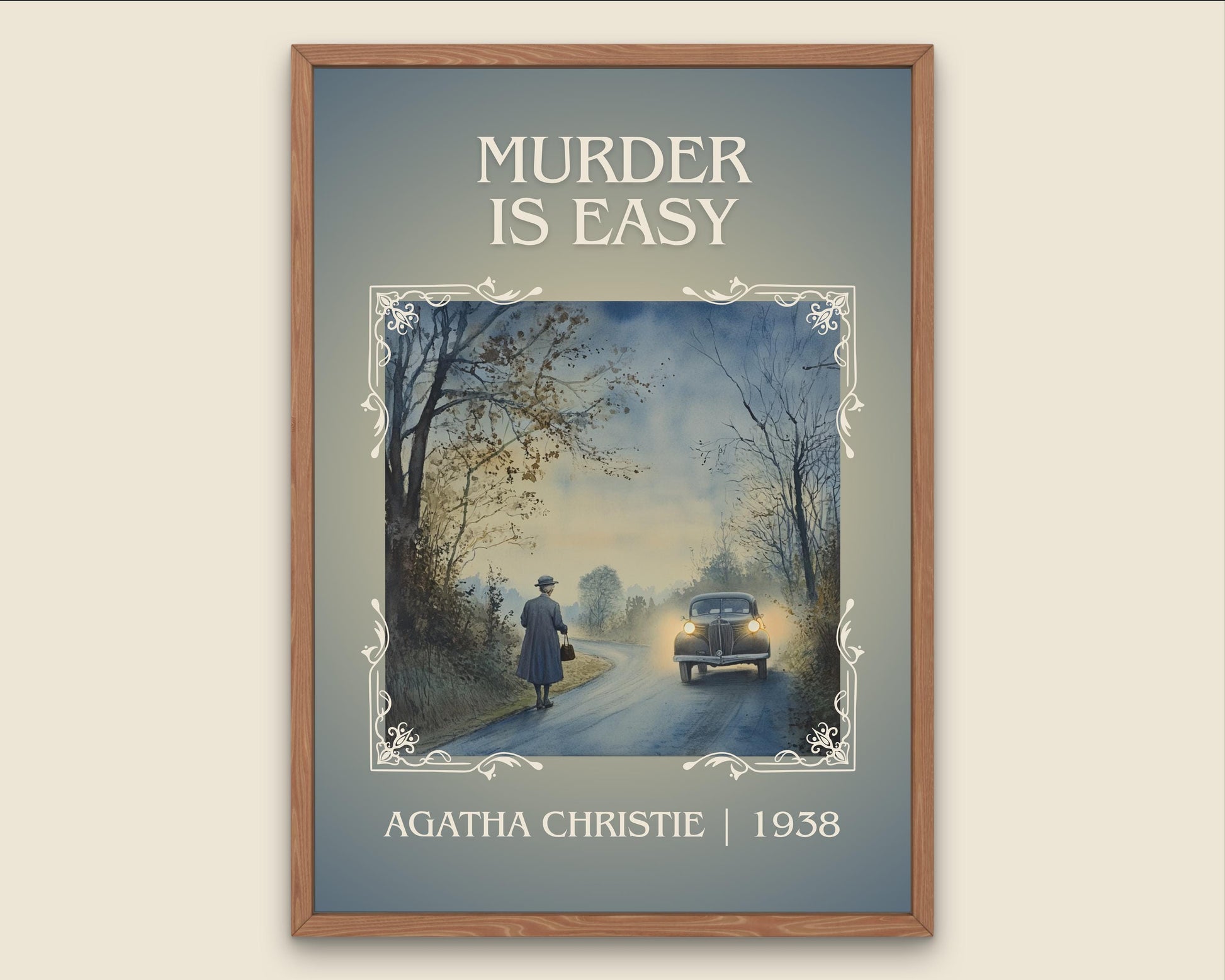 Murder Is Easy by Agatha Christie High Quality Poster Print. Free Delivery Wall Art. Author and Blurb Book / Novel Minimalist Art. Book Gift