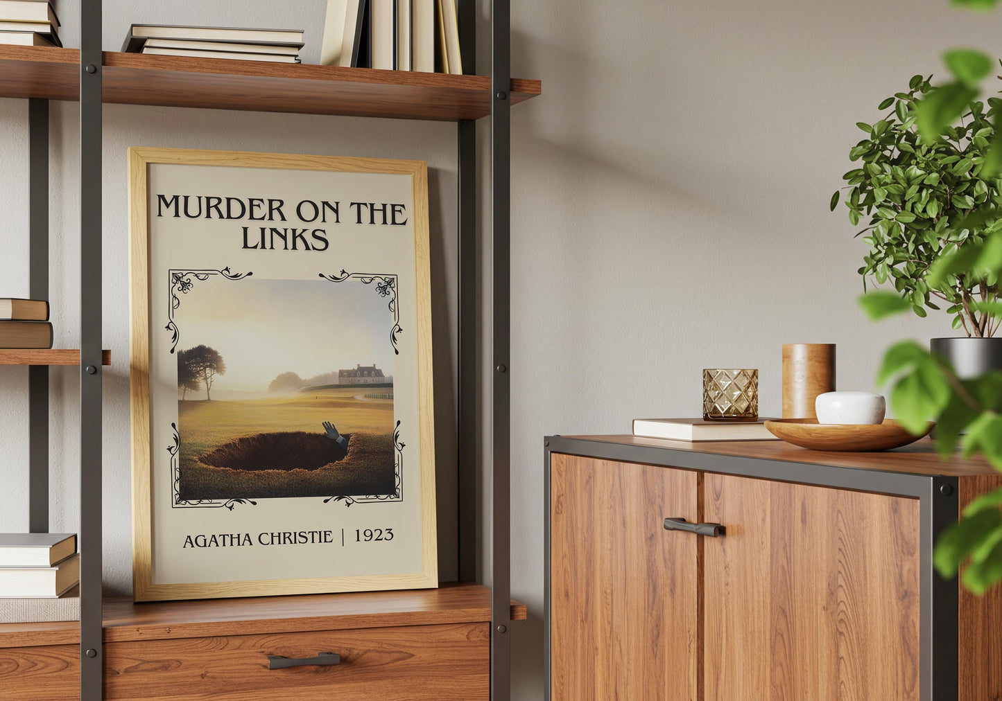 Murder On The Links by Agatha Christie High Quality Poster Print. Free Delivery Wall Art. Author and Blurb Book / Novel Minimalist Art Gift
