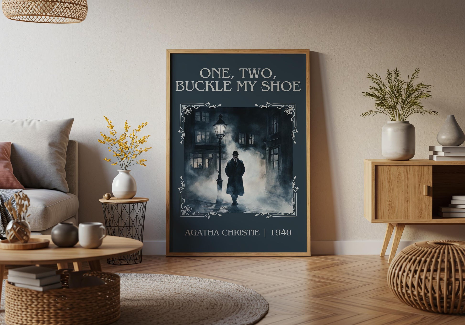 One Two Buckle My Shoe by Agatha Christie High Quality Poster Print. Free Delivery Wall Art. Author and Blurb Book/Novel Minimalist Home Art