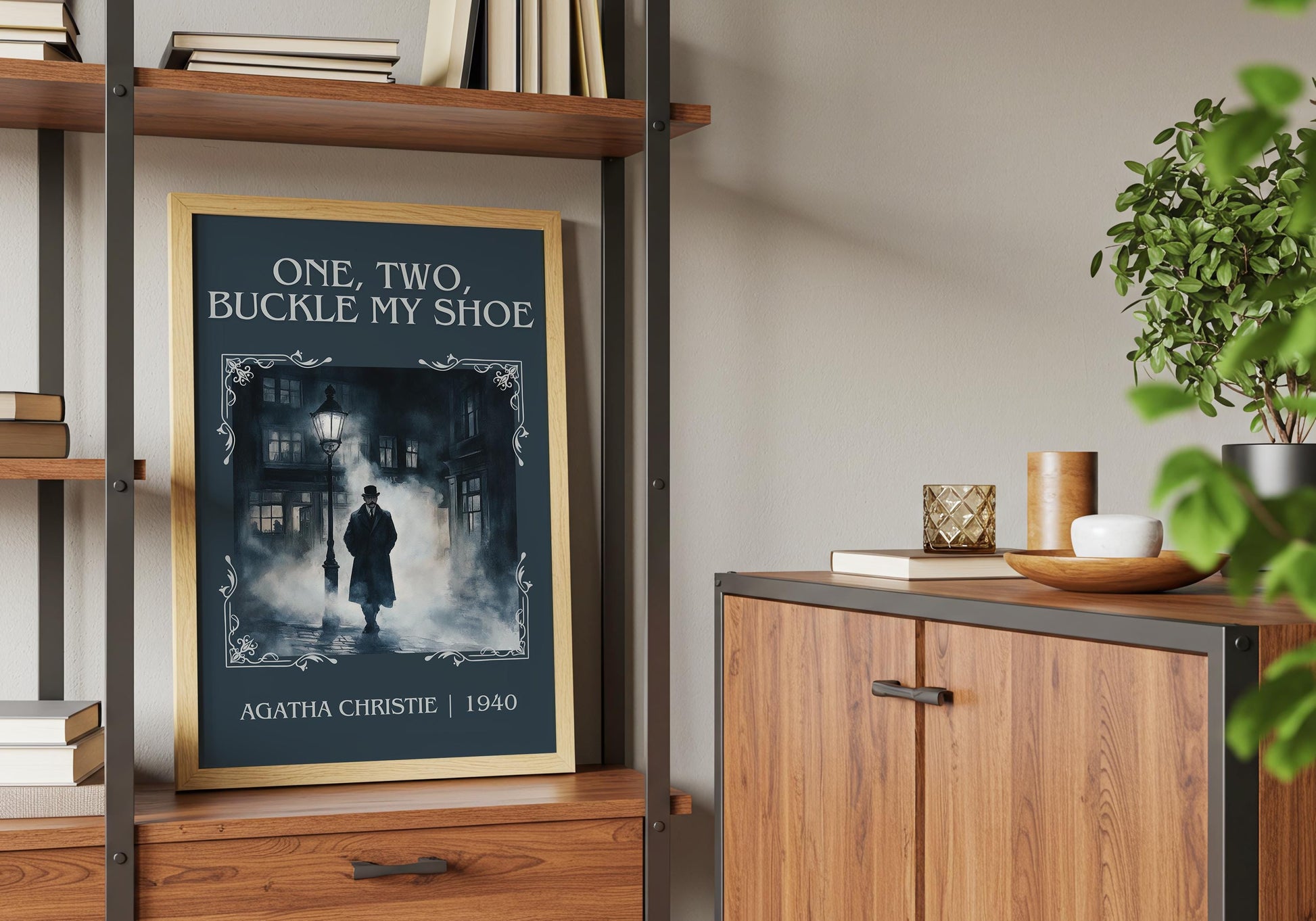 One Two Buckle My Shoe by Agatha Christie High Quality Poster Print. Free Delivery Wall Art. Author and Blurb Book/Novel Minimalist Home Art