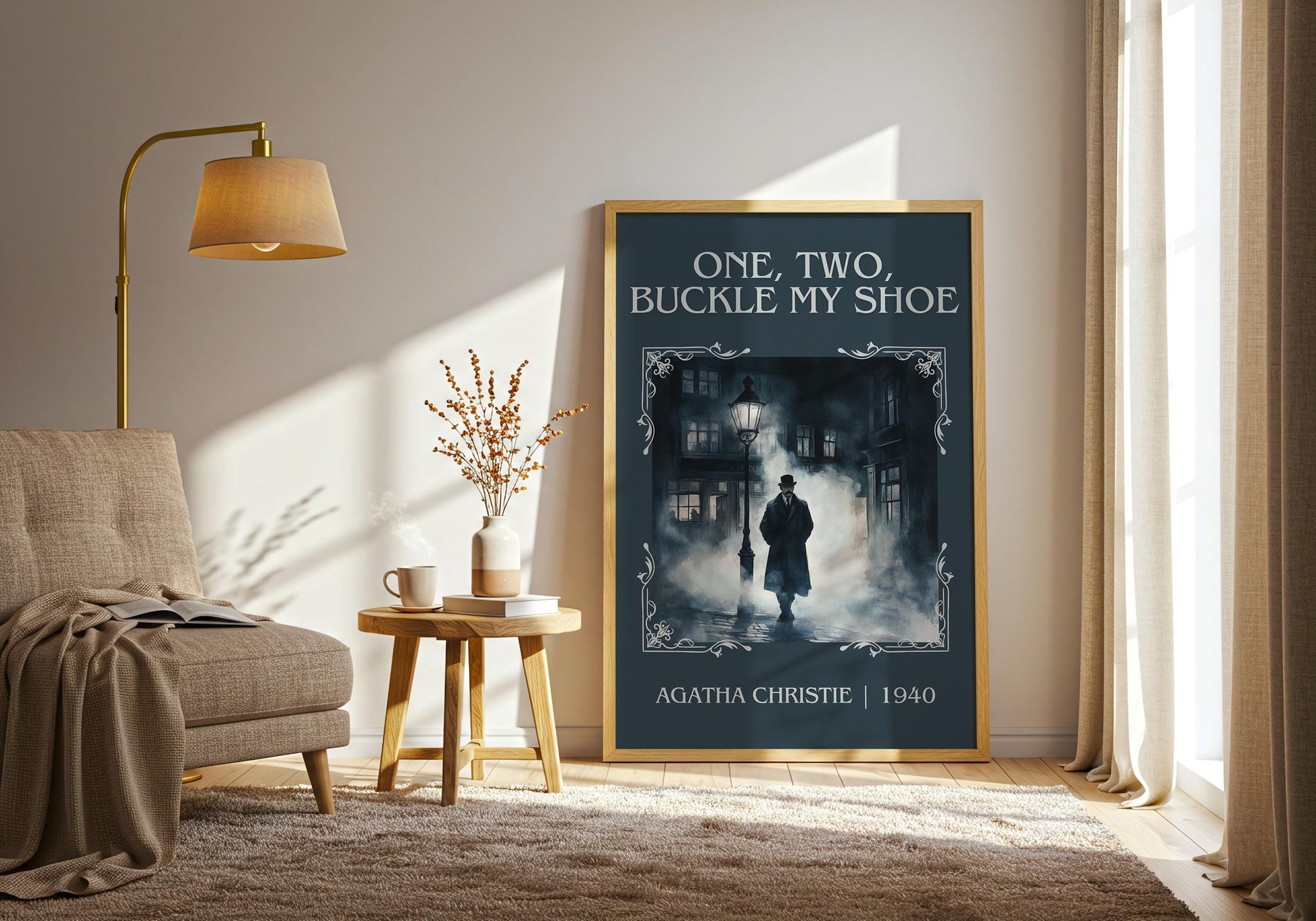 One Two Buckle My Shoe by Agatha Christie High Quality Poster Print. Free Delivery Wall Art. Author and Blurb Book/Novel Minimalist Home Art