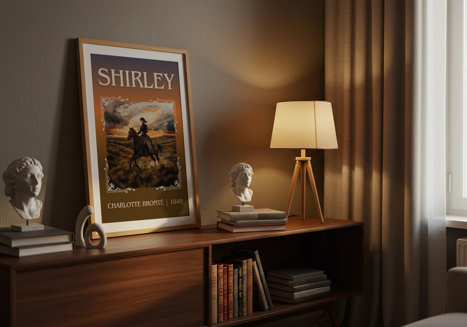 Shirley by Charlotte Bronte High Quality Poster Print. Free Delivery Wall Art. Author & Blurb Book/Novel Minimalist Art Gift