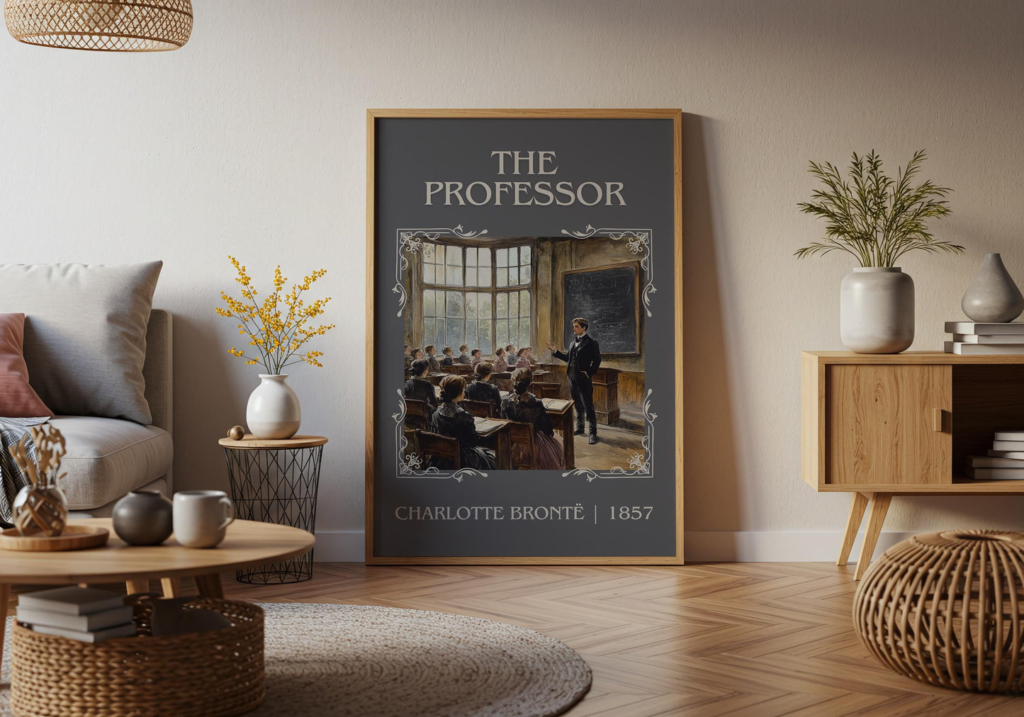 The Professor by Charlotte Bronte High Quality Poster Print. Free Delivery Wall Art. Author & Blurb Book/Novel Minimalist Art Gift