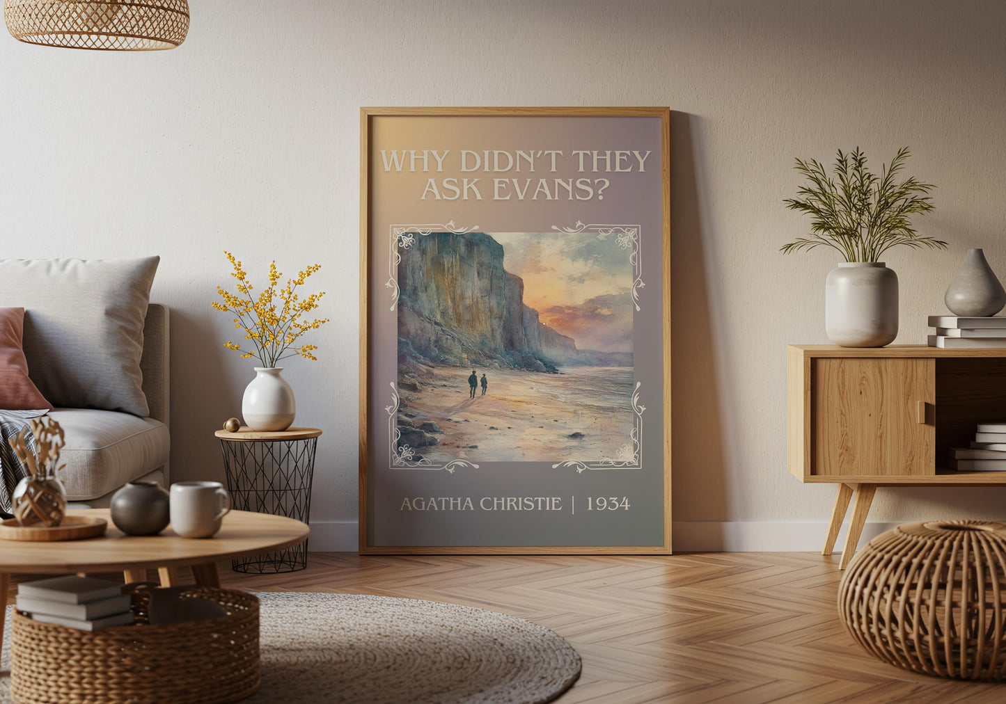 Why Didn't They Ask Evans? by Agatha Christie High Quality Poster Print. Free Delivery Wall Art. Author & Blurb Book/Novel Minimalist Gift