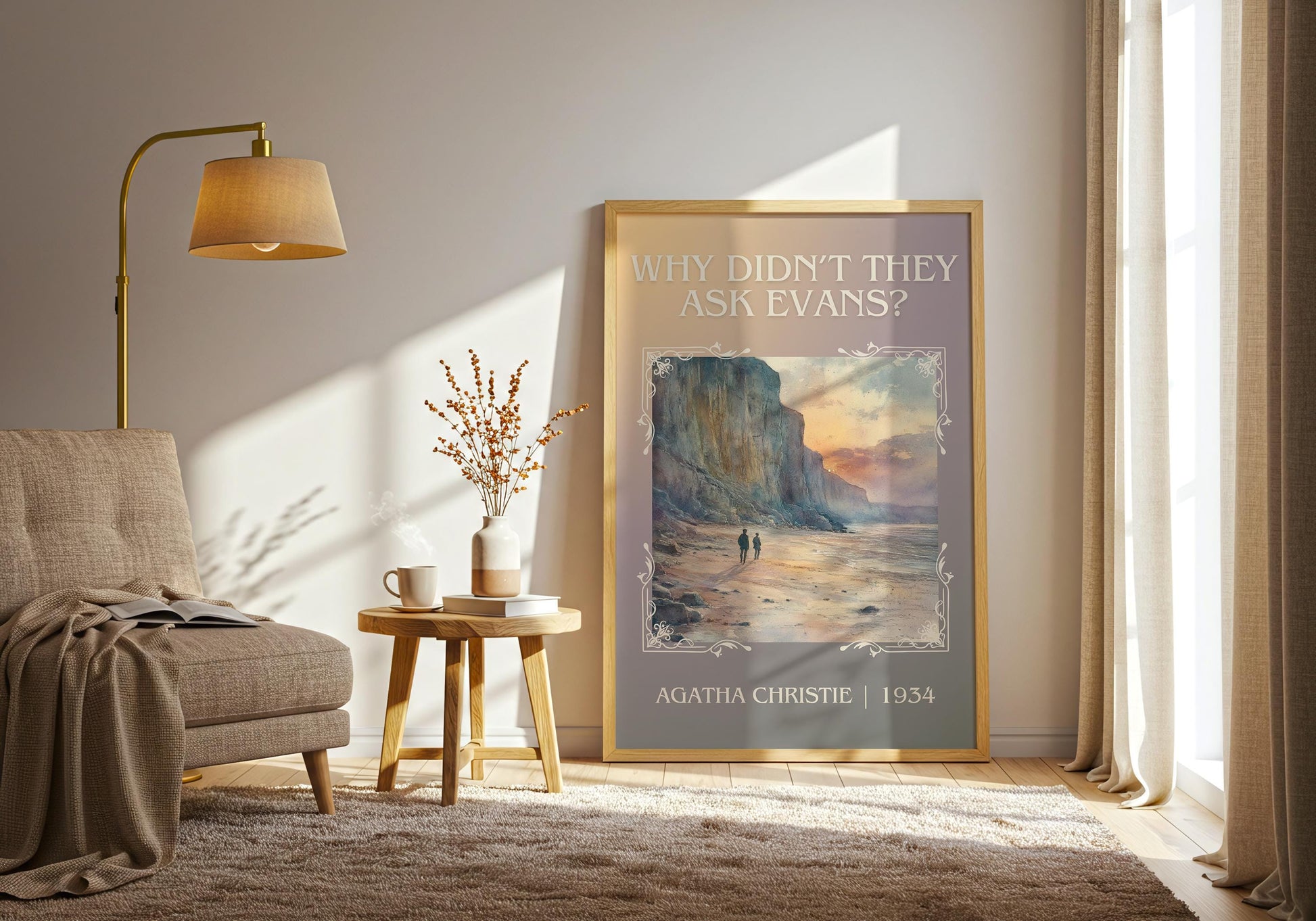 Why Didn't They Ask Evans? by Agatha Christie High Quality Poster Print. Free Delivery Wall Art. Author & Blurb Book/Novel Minimalist Gift