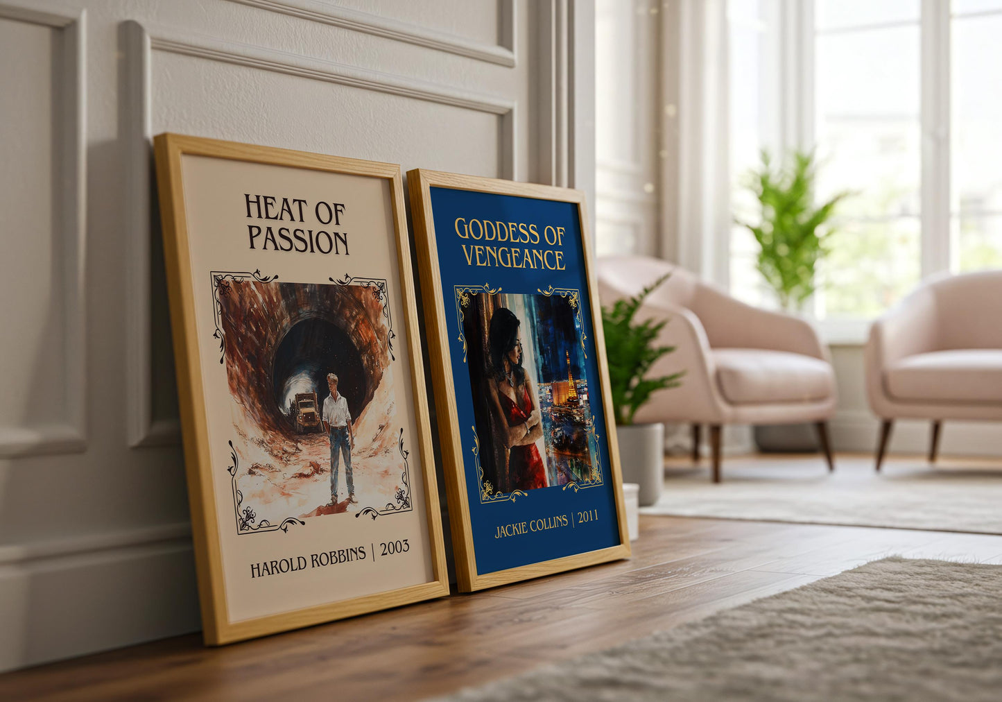 Heat Of Passion by Harold Robbins High Quality Poster Print. Fast, Free Delivery Wall Art. Author-Title Book Artwork-Minimalist Nook Gift